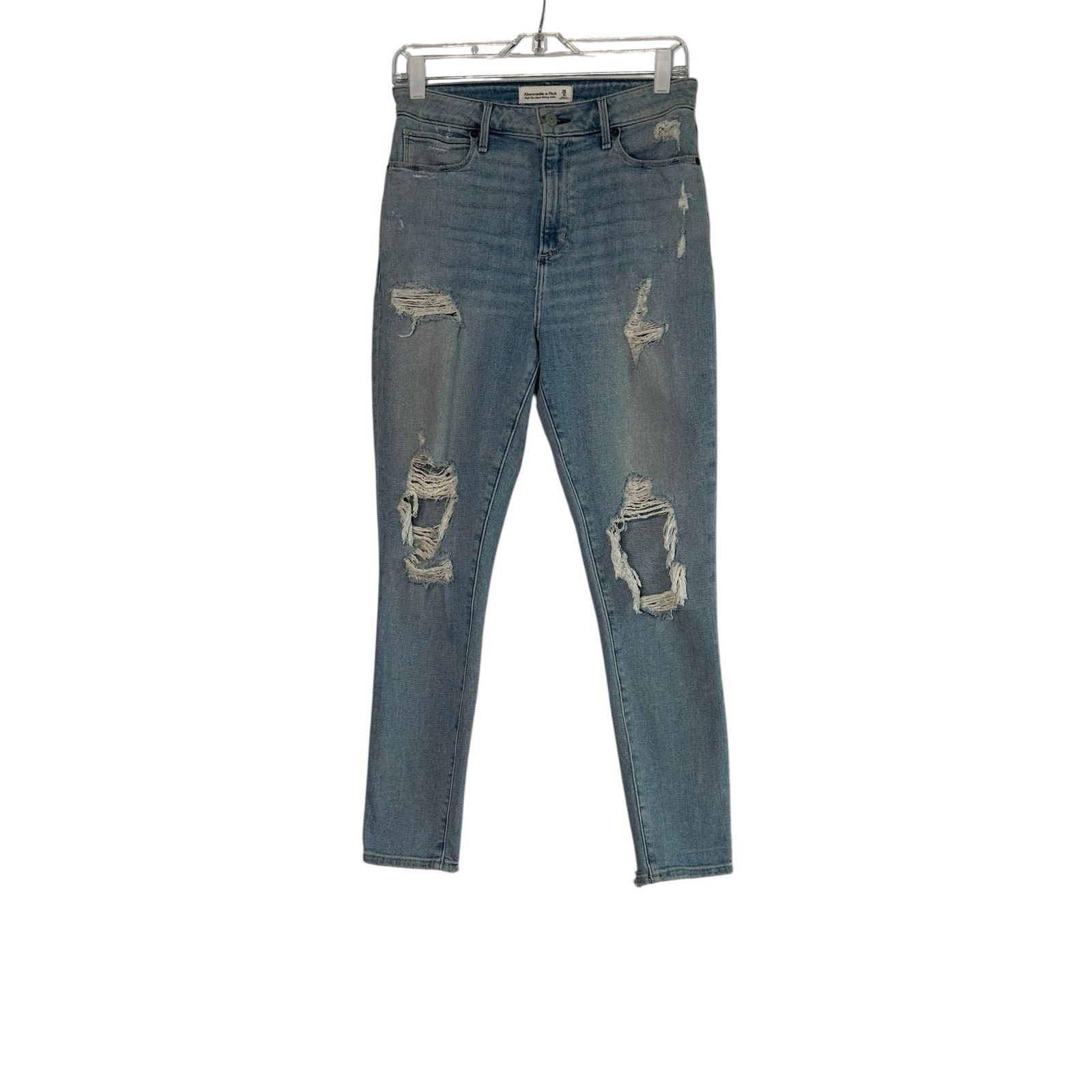 Abercrombie & Fitch Abercrombie & Fitch blue high rise super skinny jeans size 6 Size 28" / US 6 / IT 42 - 1 Thumbnail