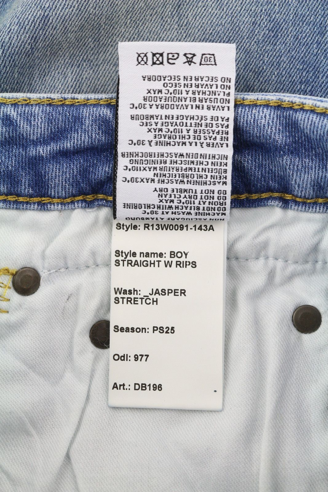 R13 BOY STRAIGHT 25 Jasper Stretch Ankle Length Jeans 84431 Size 25" / US 0 / IT 36 - 10 Thumbnail