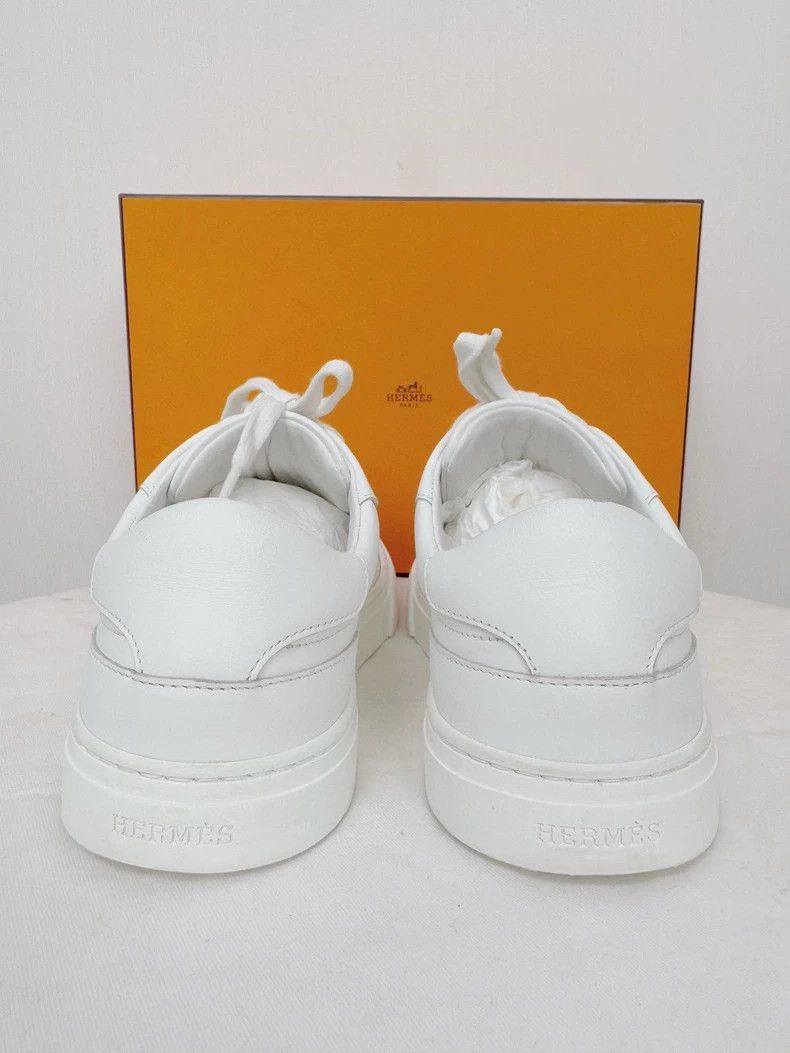 Hermes Hermes White Sneakers with Gold Buckle-2506 Size US 7 / IT 37 - 7 Thumbnail