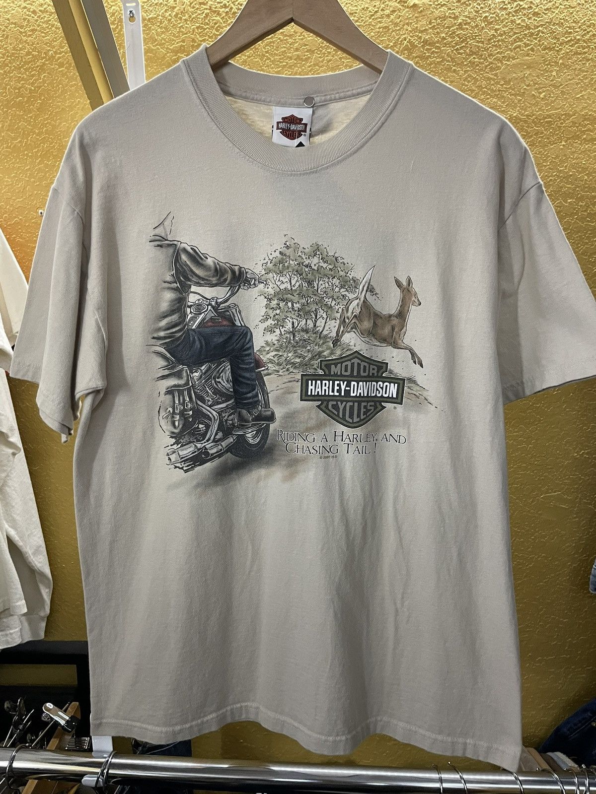 Harley Davidson × Vintage Harley Davidson T Shirt Chasing Tail Four Corners New Mexico Size US L / EU 52-54 / 3 - 2 Thumbnail