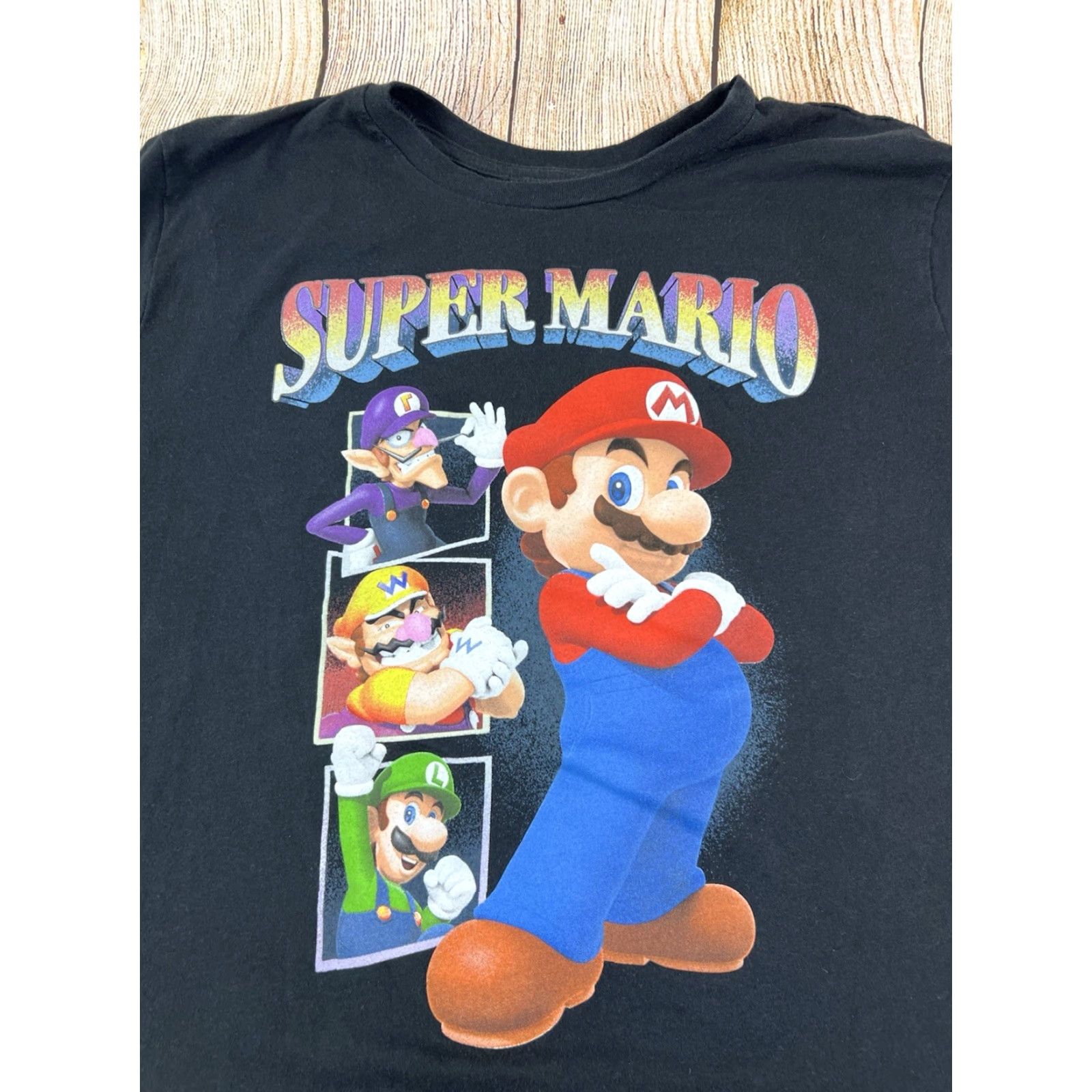 Vintage Super Mario T-Shirt Black Graphic XL Men Regular Size Retro Graphic Tee Size US XL / EU 56 / 4 - 3 Thumbnail