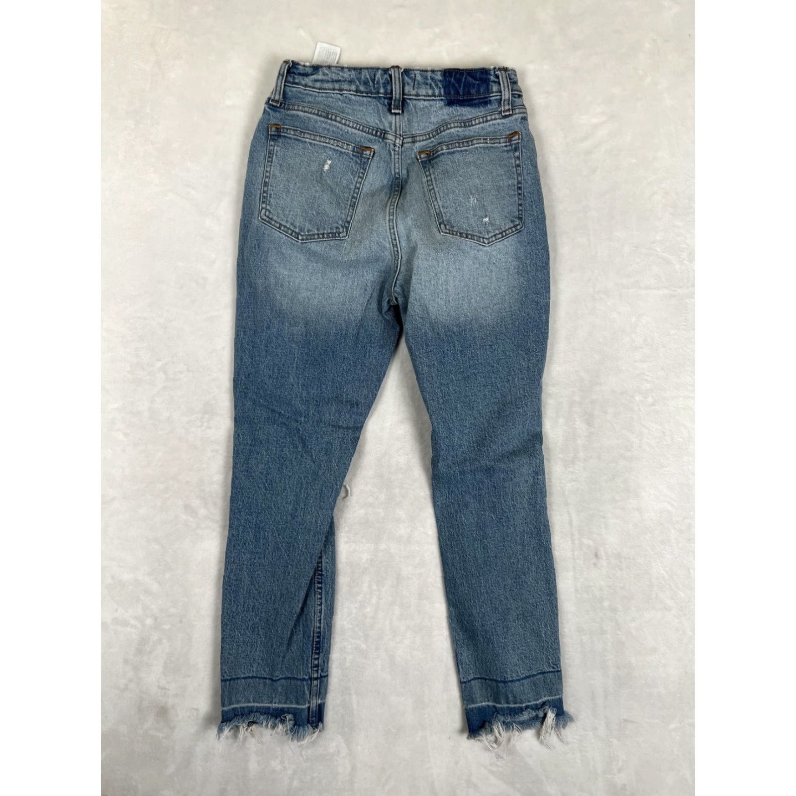 Abercrombie & Fitch Abercrombie & Fitch High Rise Mom Jeans Womens 2R Distressed Curve Love Denim Jeans Blue Regular Stretch Size 26" / US 2 / IT 38 - 5 Thumbnail