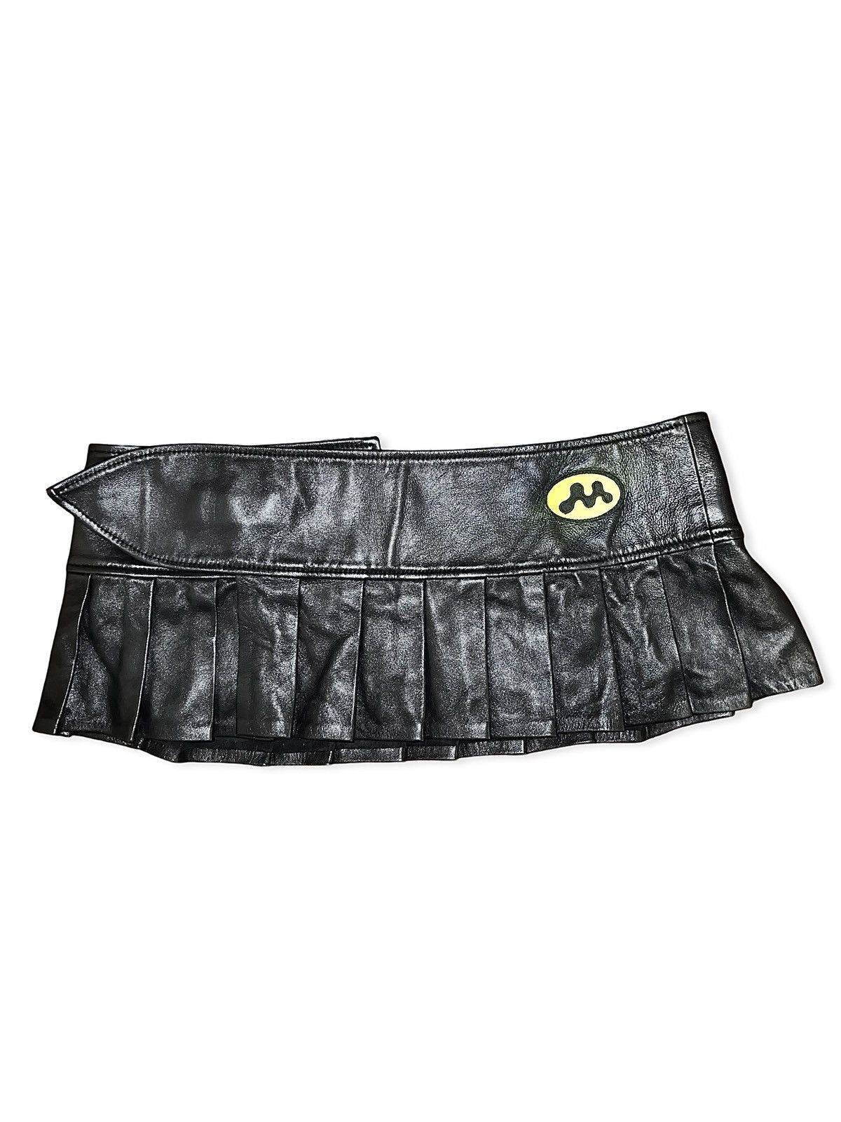 Mowalola Archival Mowalola BGC Pleated Leather Mini Skirt Size 32" / US 10 / IT 46 - 1 Thumbnail