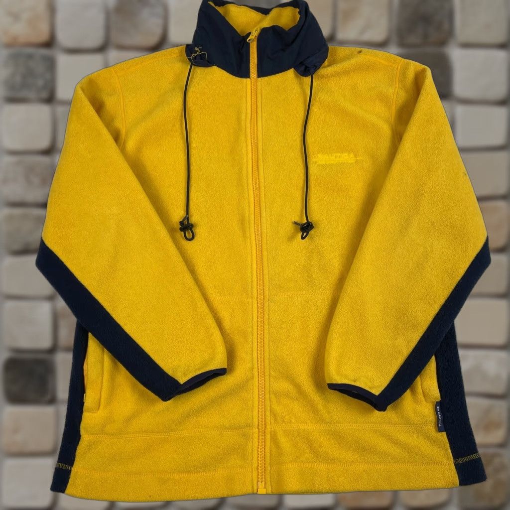 Nautica VINTAGE Nautica Jacket Mens M Yellow Competition Fleece Full Zip Hooded Jersey Style Regular Wind-Resistant Embroidered Logo USA Size US M / EU 48-50 / 2 - 1 Thumbnail