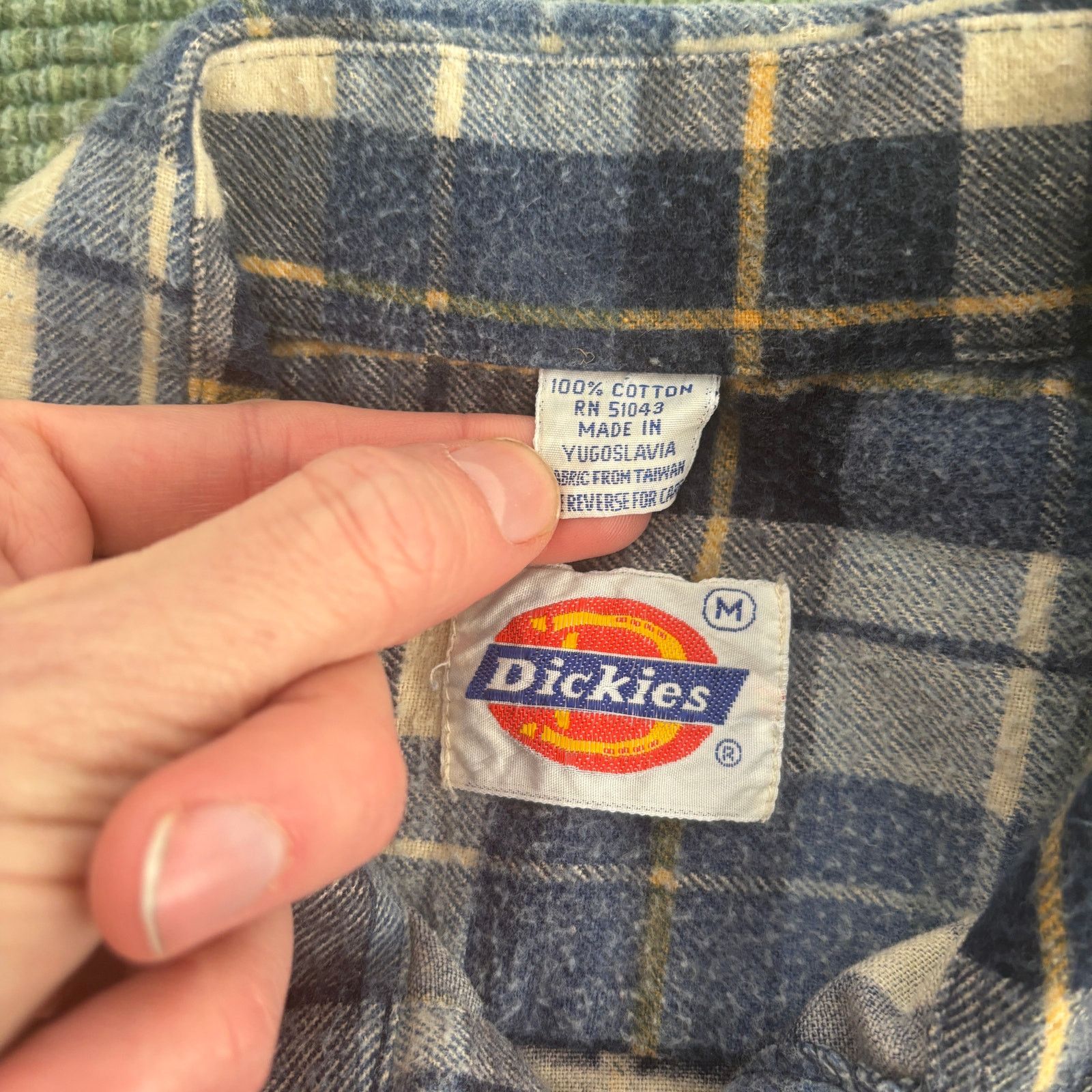 Dickies × Vintage 1980s dickies cotton plaid mens button up flannel shirt Size US L / EU 52-54 / 3 - 4 Thumbnail