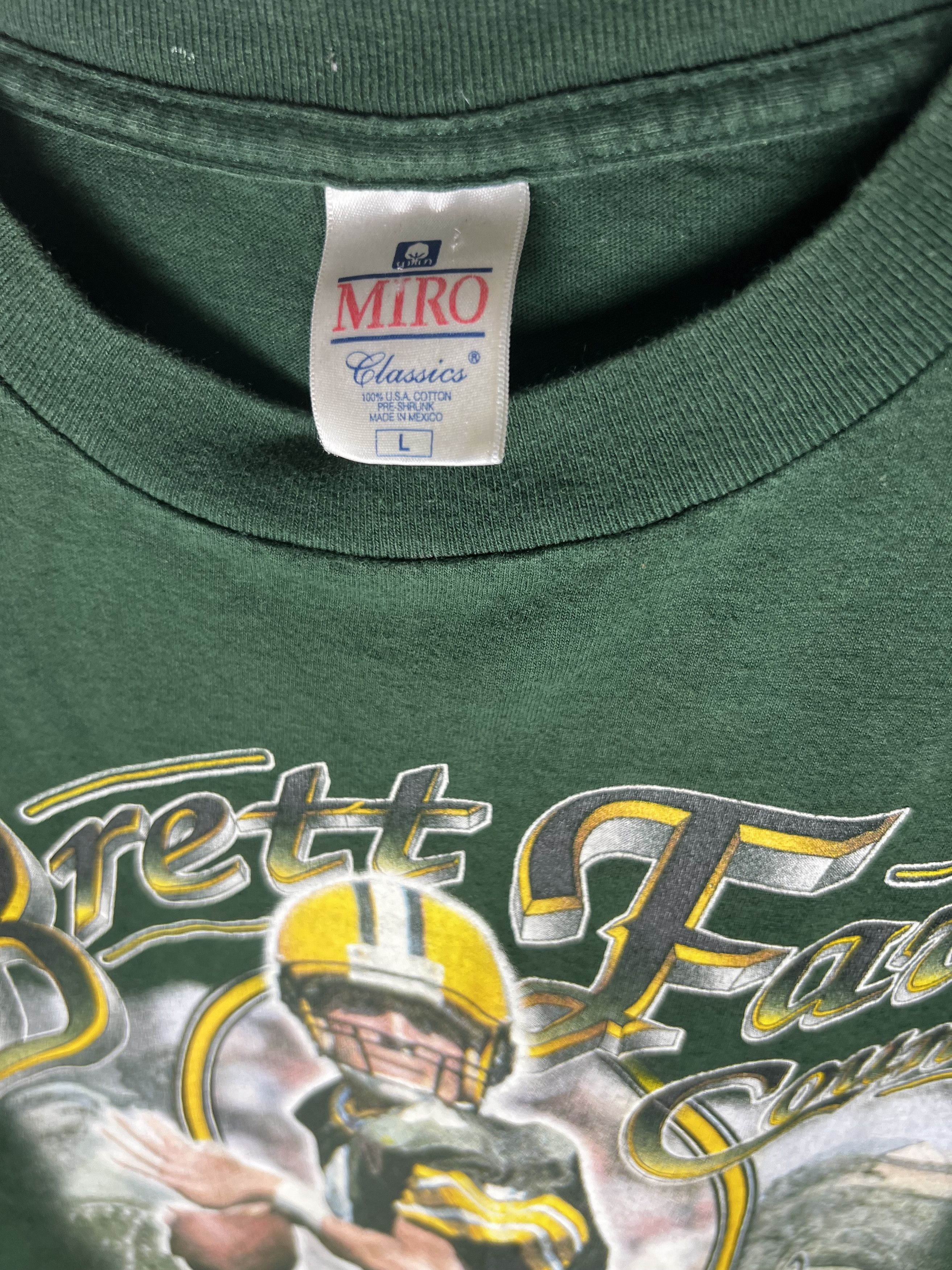 Vintage Vintage 1990's Brett Favre Country Green Bay Packers T-shirt Size US L / EU 52-54 / 3 - 4 Thumbnail