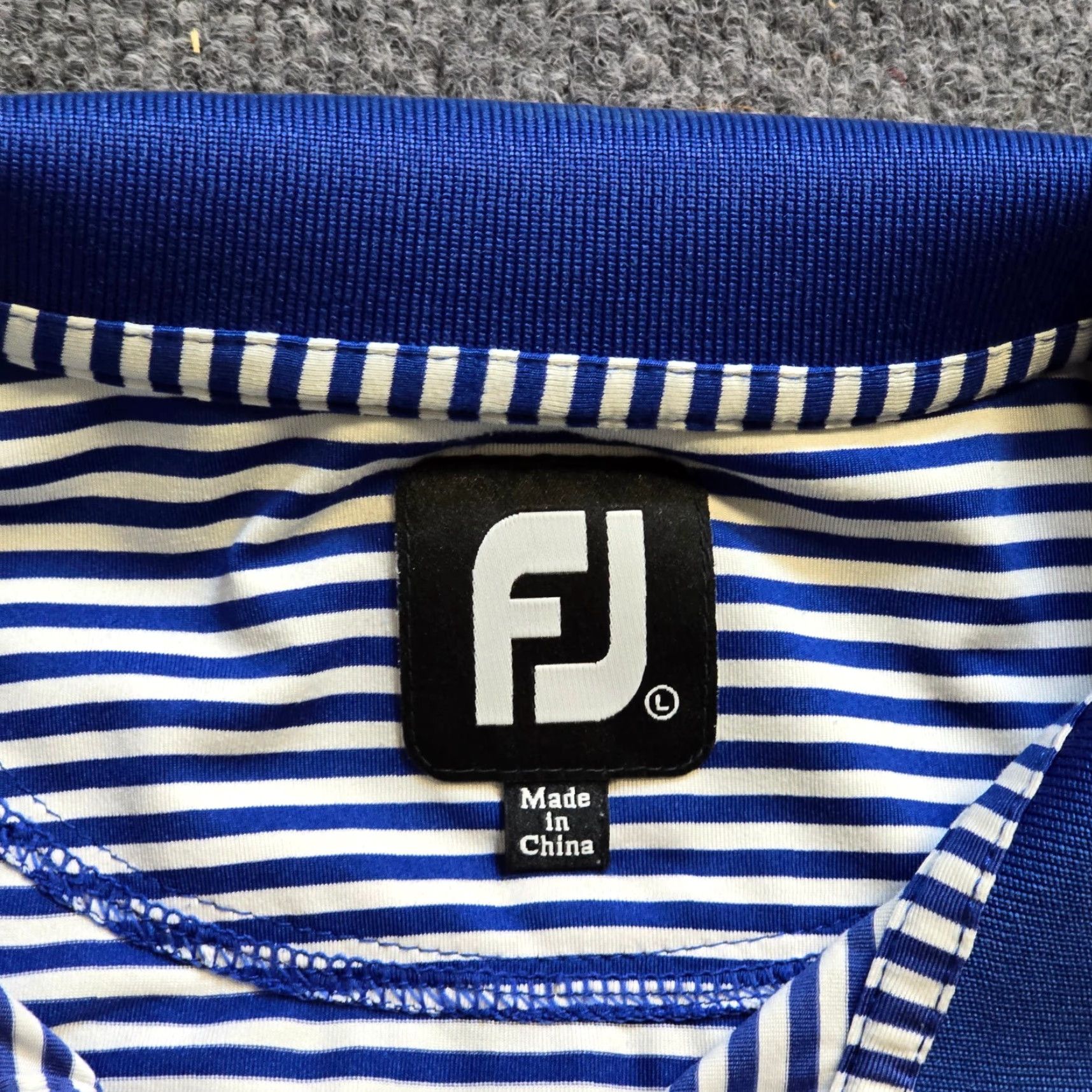 Footjoy FootJoy Polo Shirt Mens L Blue Striped Performance Golf Stretch Casual - Classic Polo Shirt Mens L Blue Striped FootJoy Golf Polo Size US L / EU 52-54 / 3 - 3 Thumbnail