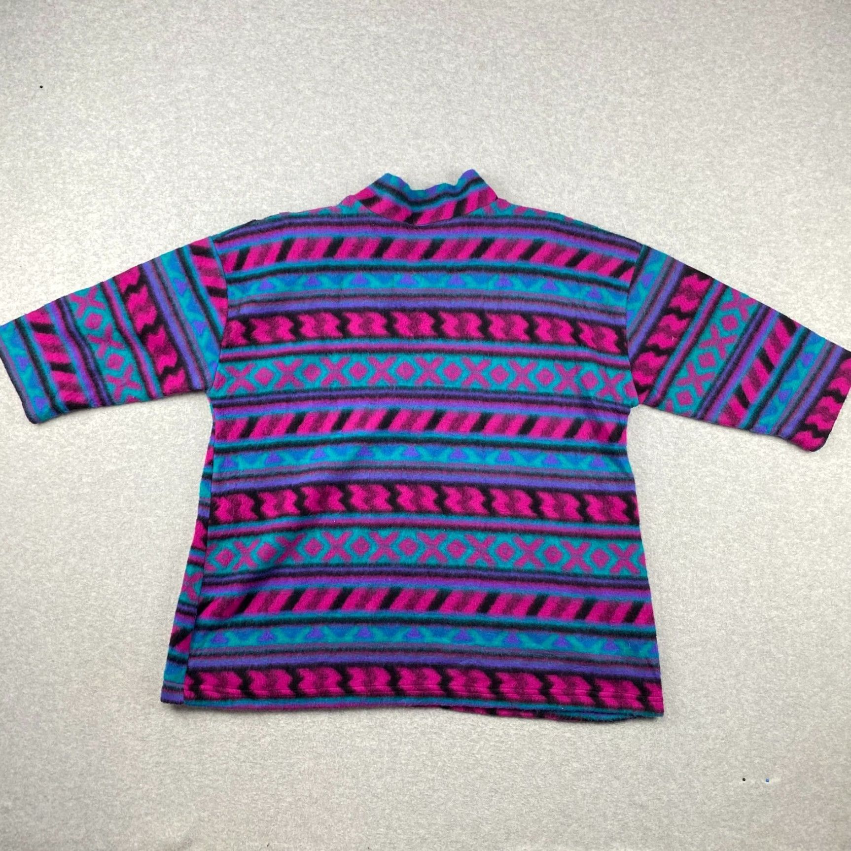 Vintage VINTAGE CR & Me Sweater Women 2XL Aztec Geometric 1/4 Zip Shoulder Pads USA Made Size XXL / US 16-18 / IT 52-54 - 4 Thumbnail