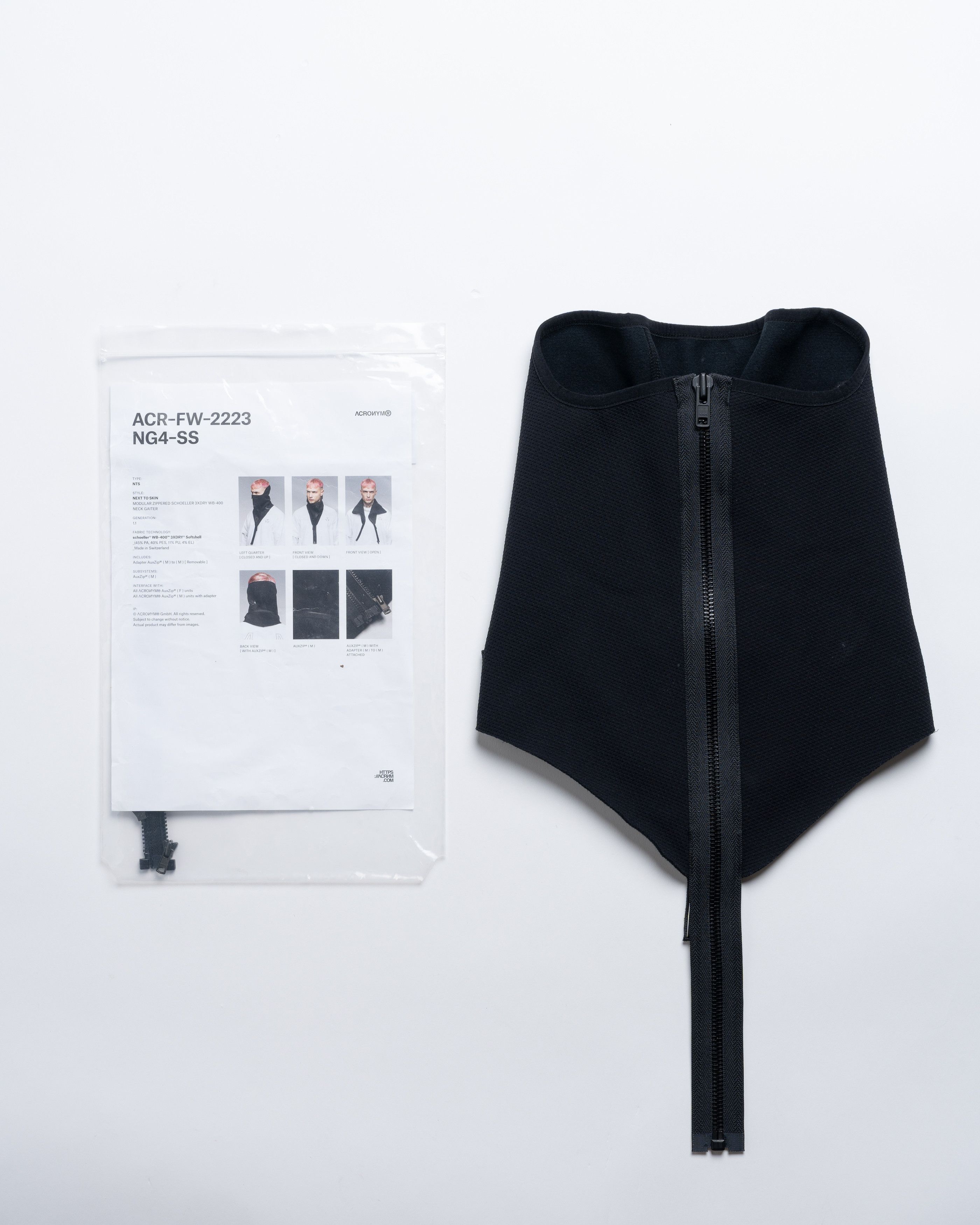 【未使用】ACRONYM NG5-PU Neck Gaiter ACRONYM Black NG5-PU Neck Gaiter Acronym