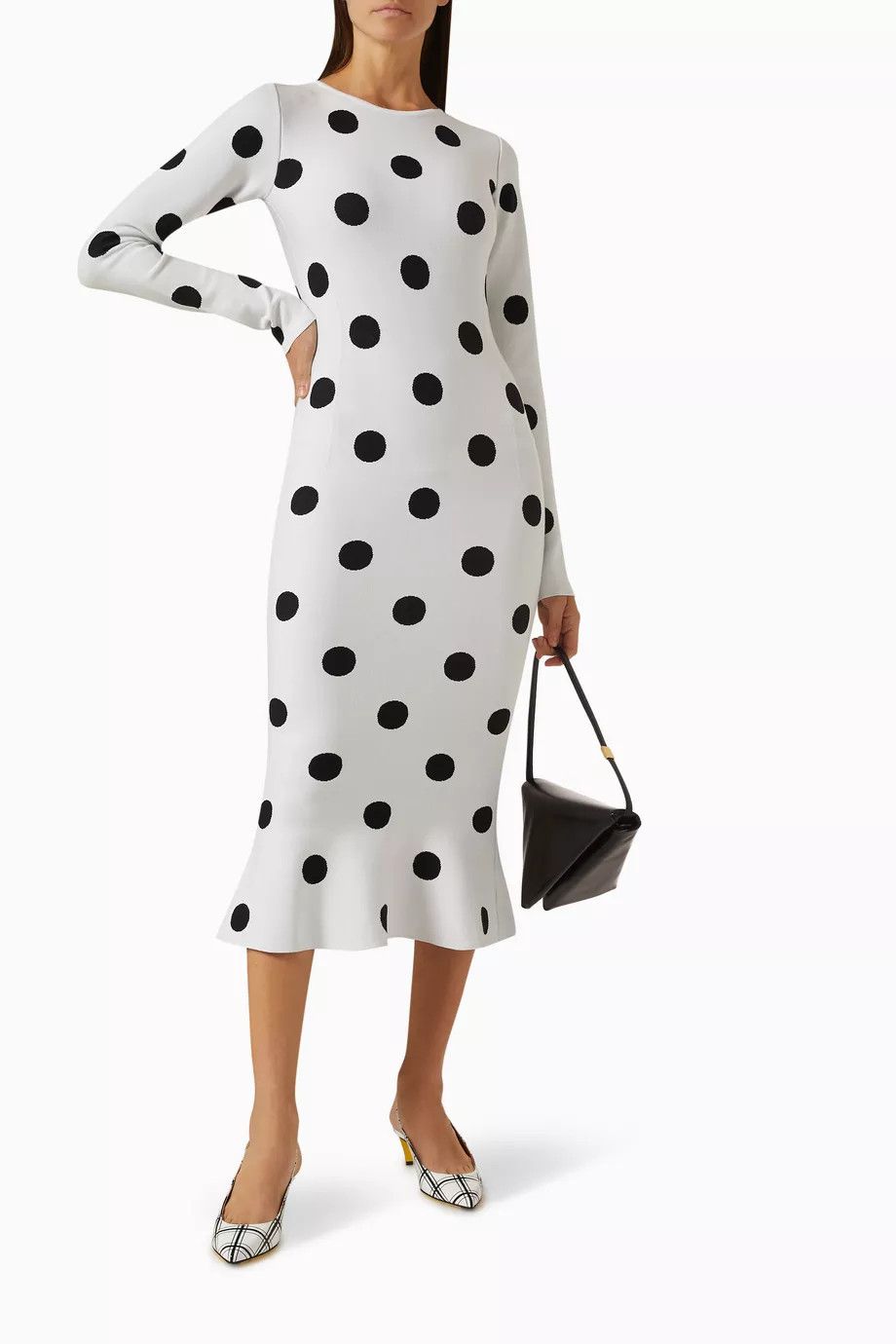Marni o1y1025 Midi Dress in White/Black Size M / US 6-8 / IT 42-44 - 2 Thumbnail
