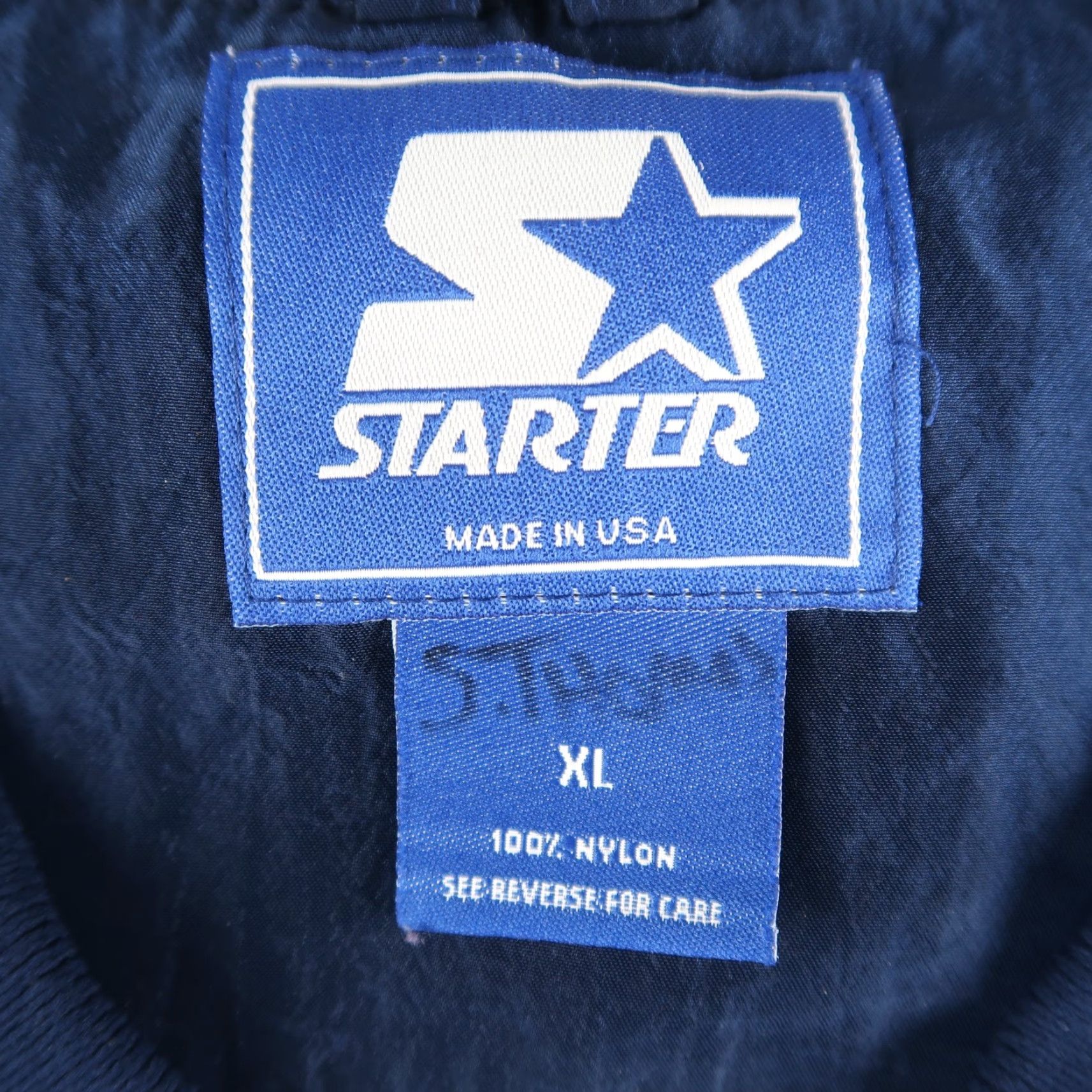 Starter VINTAGE Starter XLarge XL Logo Pullover Jacket Windbreaker Blue Men Stadium USA Made 90s Size US XL / EU 56 / 4 - 4 Thumbnail