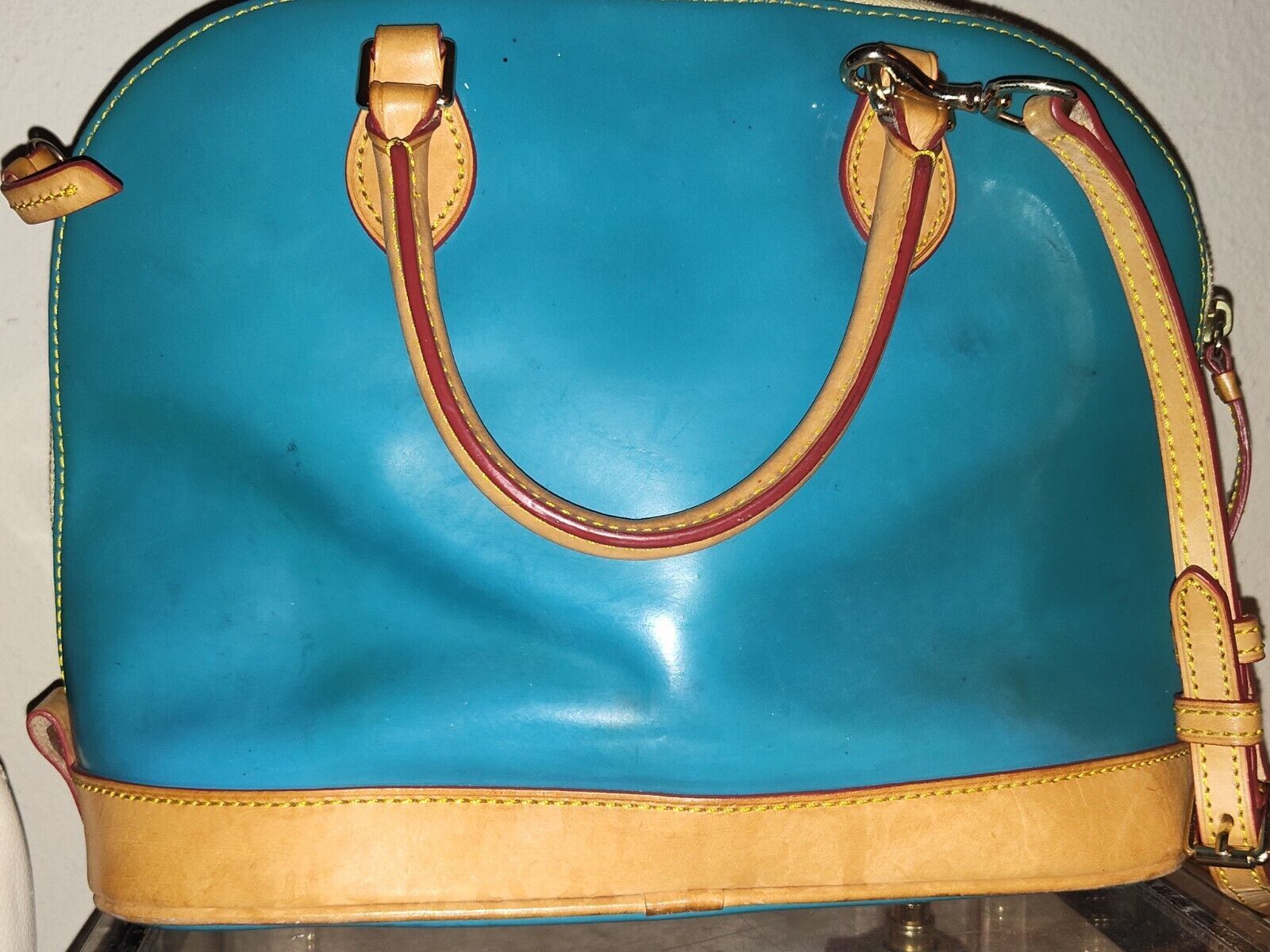 Dooney & Bourke Dooney and Bourke Darcy Turquoise Patent Leather Satchel Size ONE SIZE - 4 Thumbnail