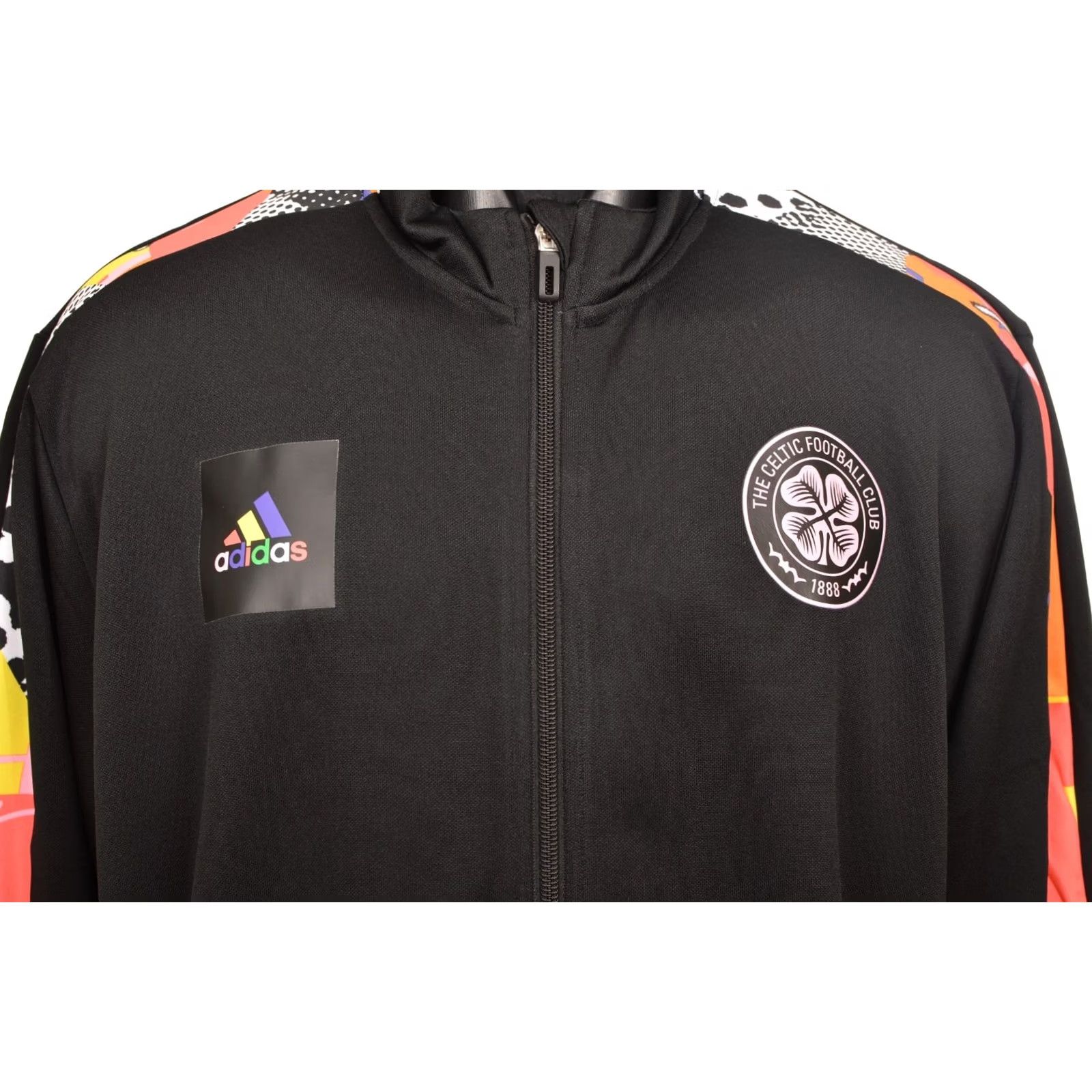 Adidas DDP Adidas Tiro Pride Celtic FC Football Soccer Track Jacket Top XL Black Mens Athletic Tracksuit Jacket HC9780 Size 46R - 2 Thumbnail