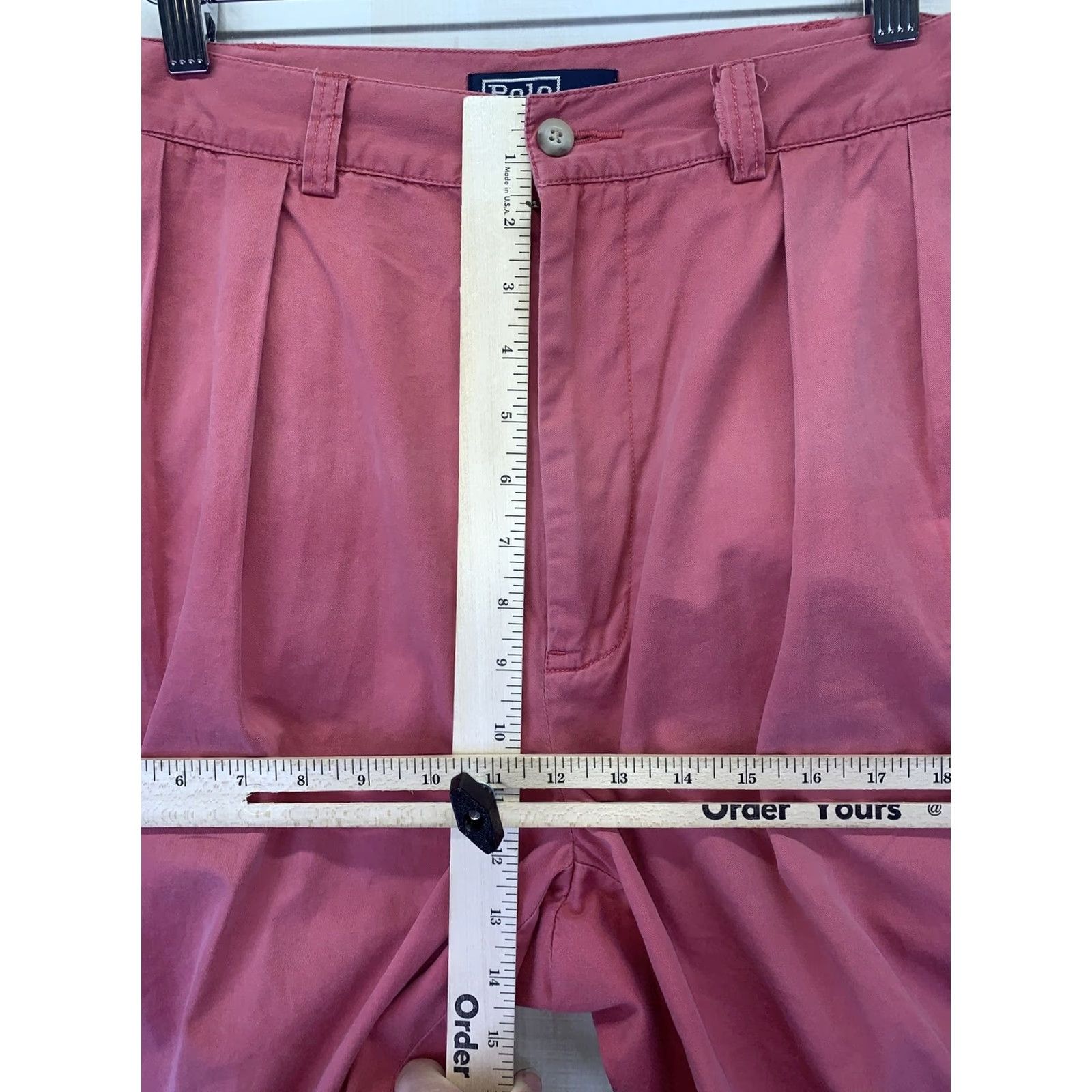 Polo Ralph Lauren VINTAGE Polo Ralph Lauren Tyler Short Chino Shorts Mens 34 Red Pleated Logo 90s American Casual Vintage Mens Size US S / EU 44-46 / 1 - 3 Thumbnail