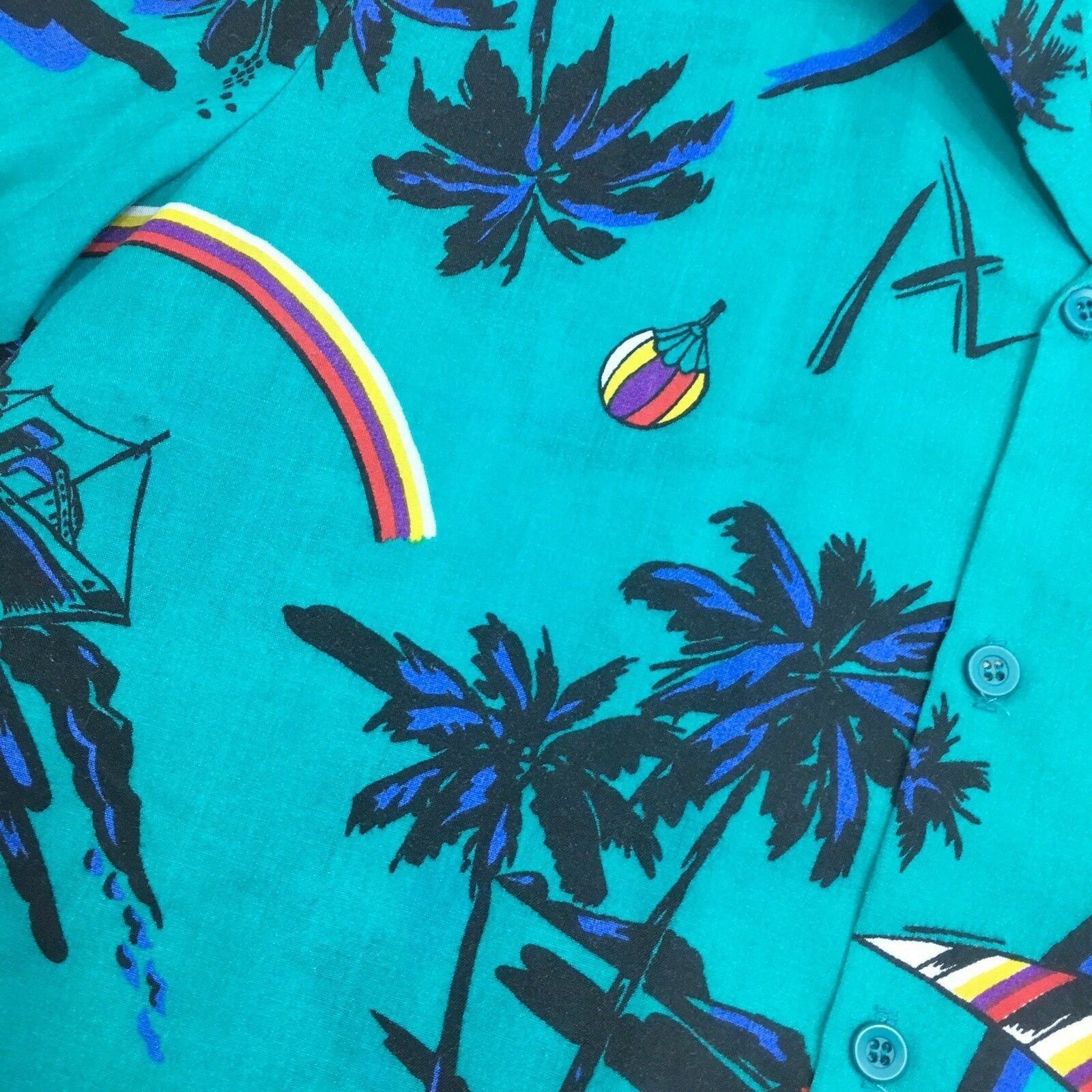 Other NoS Vtg CALIFORNIA Hawaiian RAINBOW SURFER Shirt Size US M / EU 48-50 / 2 - 5 Thumbnail
