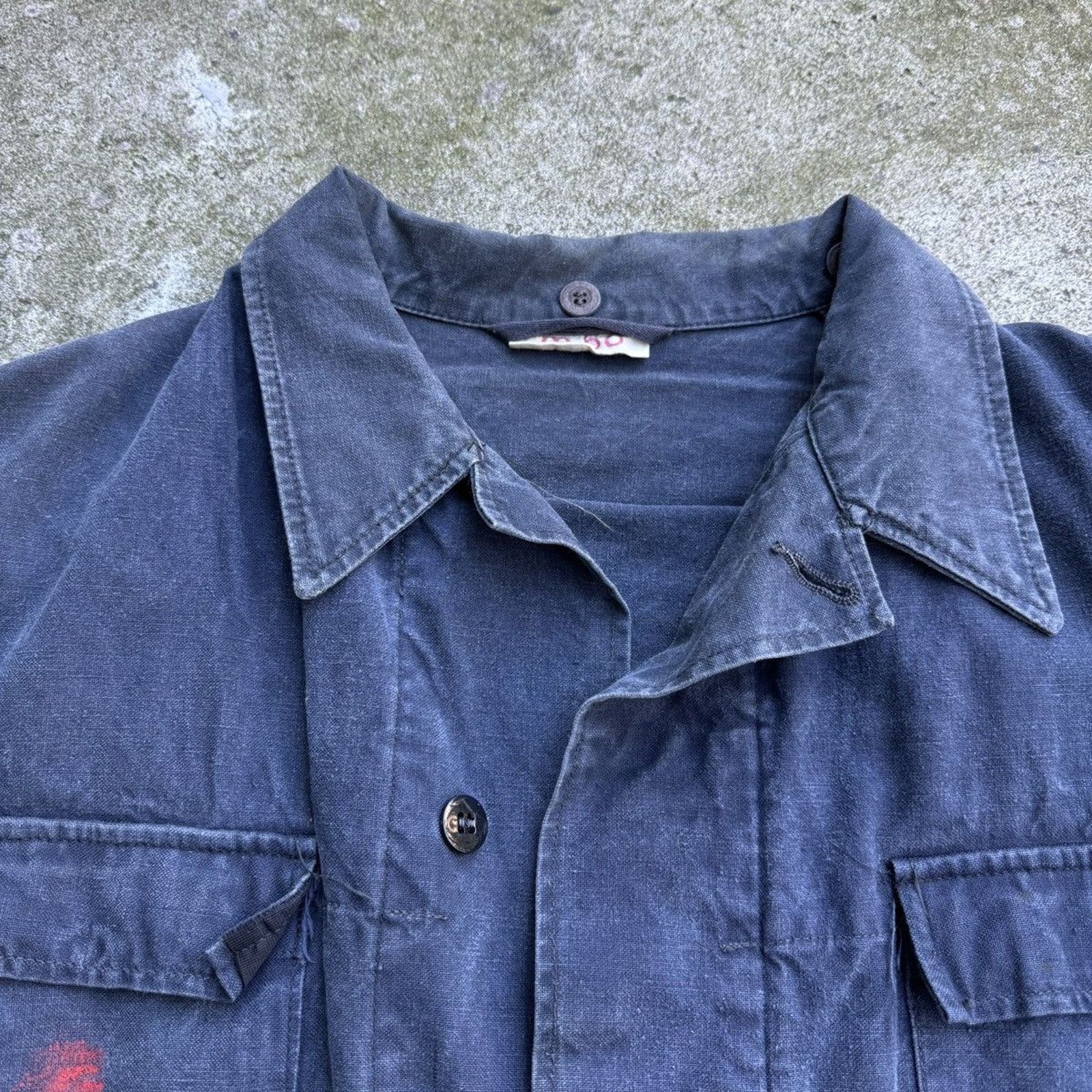 Vintage Faded Stencil Cargo Work Jacket ERD Grunge Chrome Balenci Size US L / EU 52-54 / 3 - 9 Thumbnail