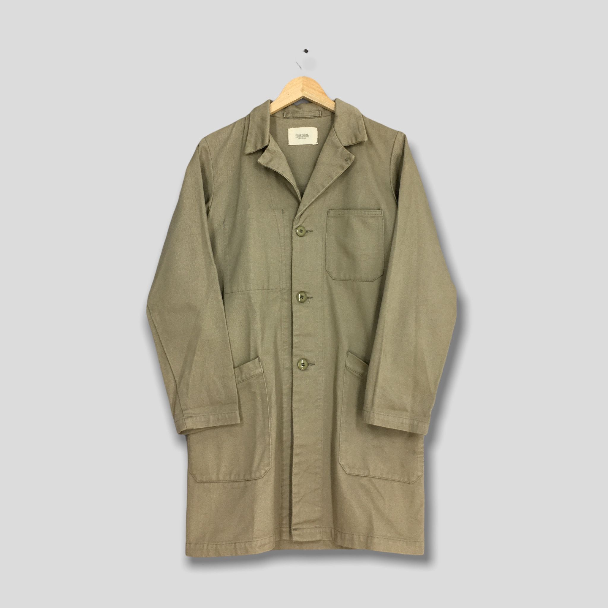 image of Cabane De Zucca x Outdoor Life Zucca Travail Japan Brown Chore Denim Long Jacket Small in Beige