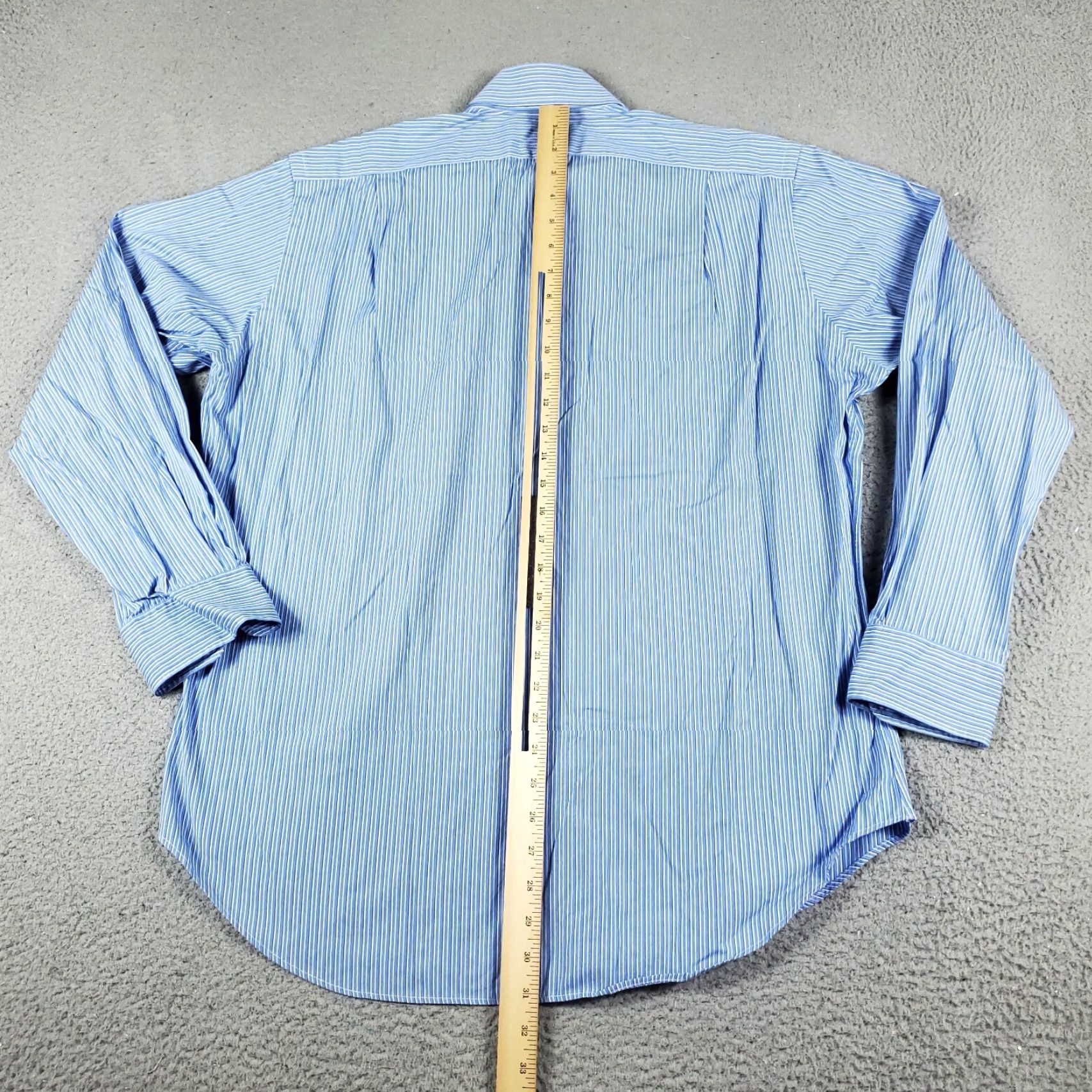 Ralph Lauren Ralph Lauren Dress Shirt Mens 16.5 Blue Striped Long Sleeve Button-Down Regular Fit Size 42R - 3 Thumbnail