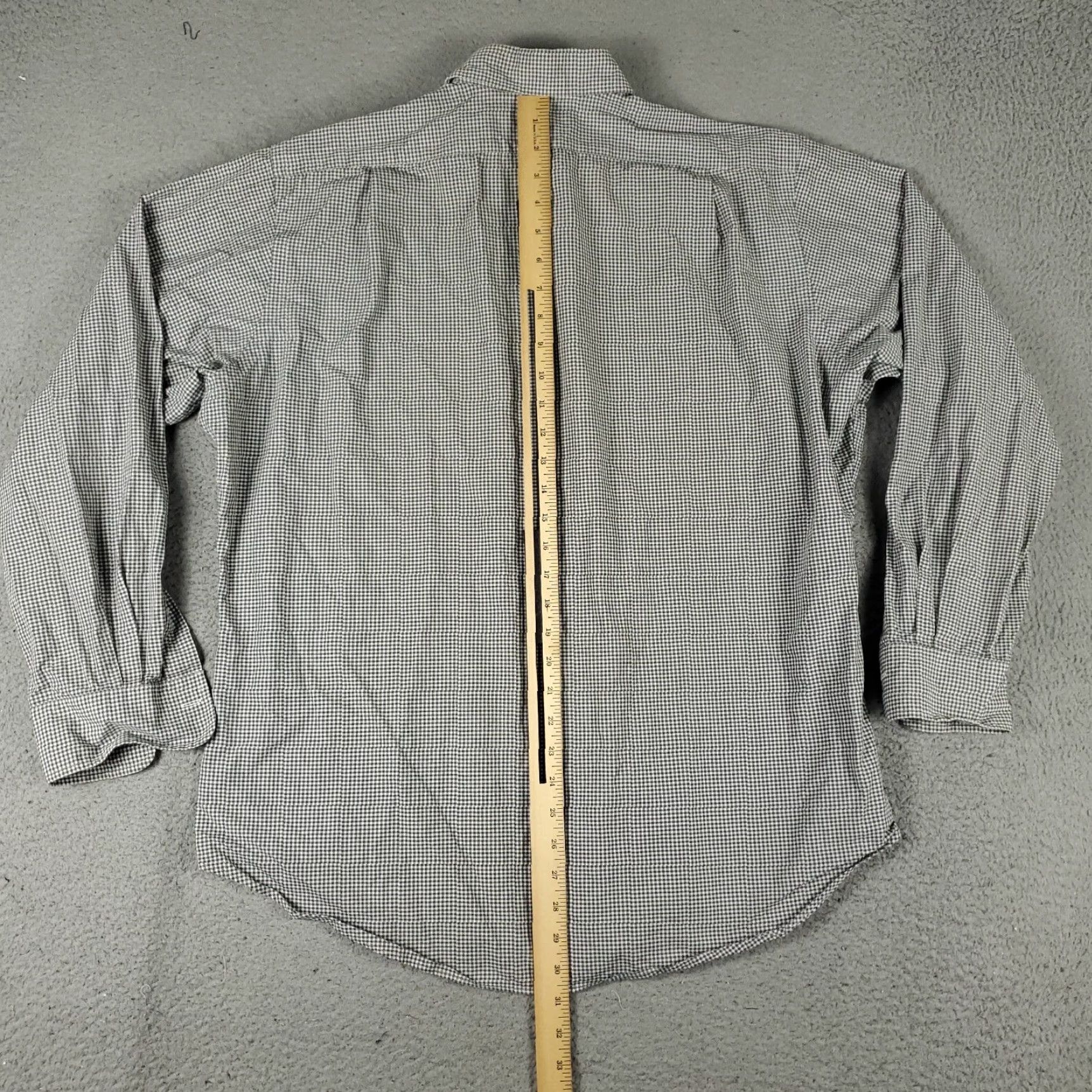 Ralph Lauren Ralph Lauren Dress Shirt Mens 16.5 Gray Check Cotton Button Up Long Sleeve, Non-Iron, Classic Fit, Regular, 16.5 Neck, Gray, Mens Size 42R - 5 Thumbnail