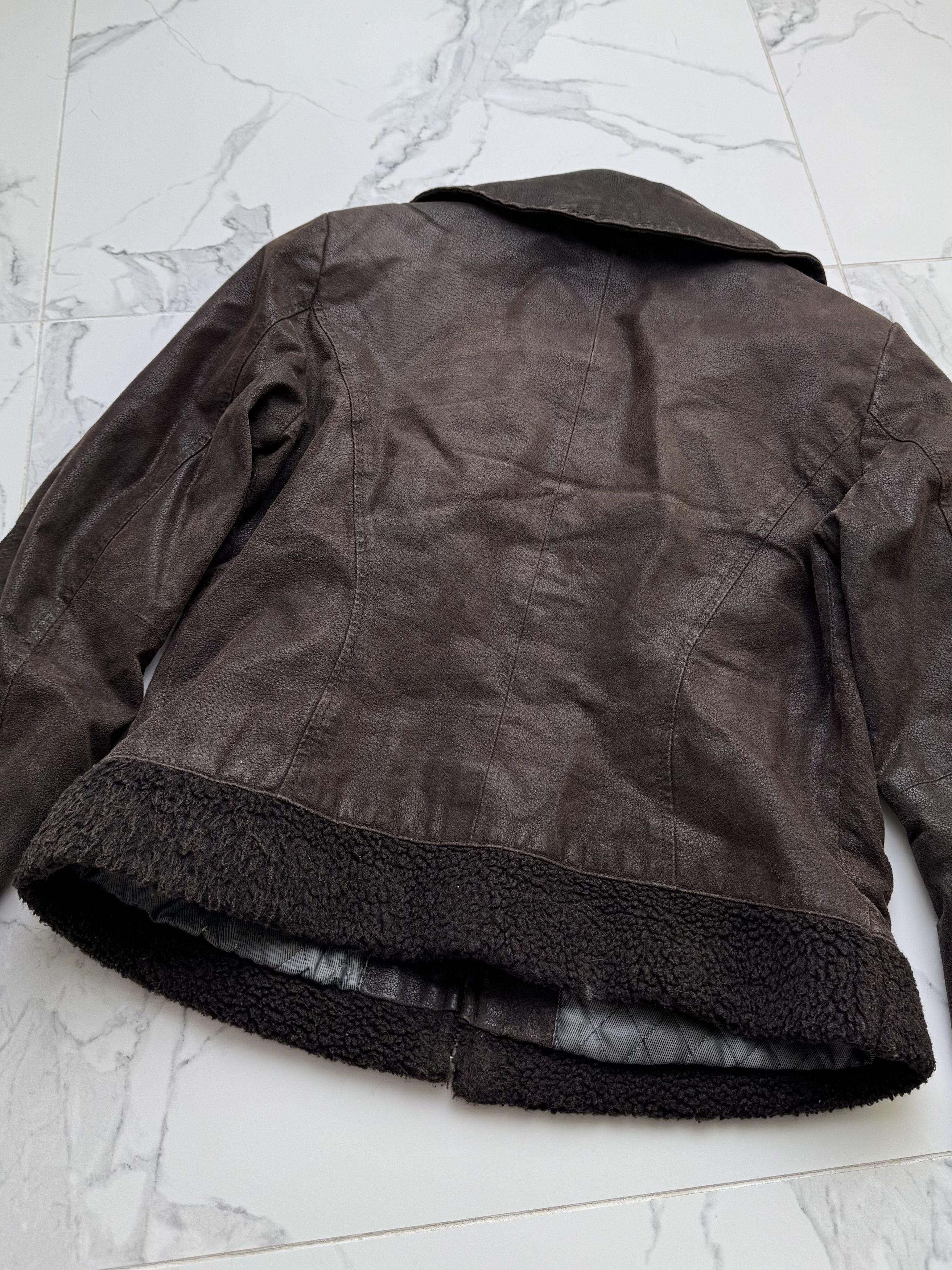 Genuine Leather Vintage Brown Suede Aviator Jacket Women Size L Zip Y2K Size L / US 10 / IT 46 - 11 Thumbnail