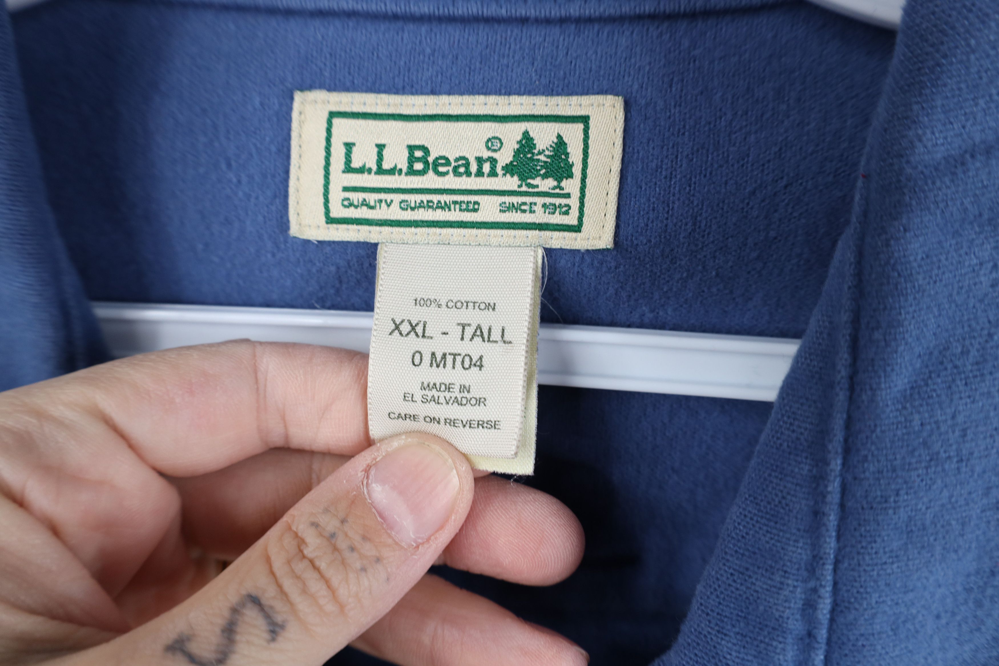 L.L. Bean Vintage 90s LL Bean Heavy Chamois Cloth Button Shirt Blue Size US XXL / EU 58 / 5 - 9 Thumbnail