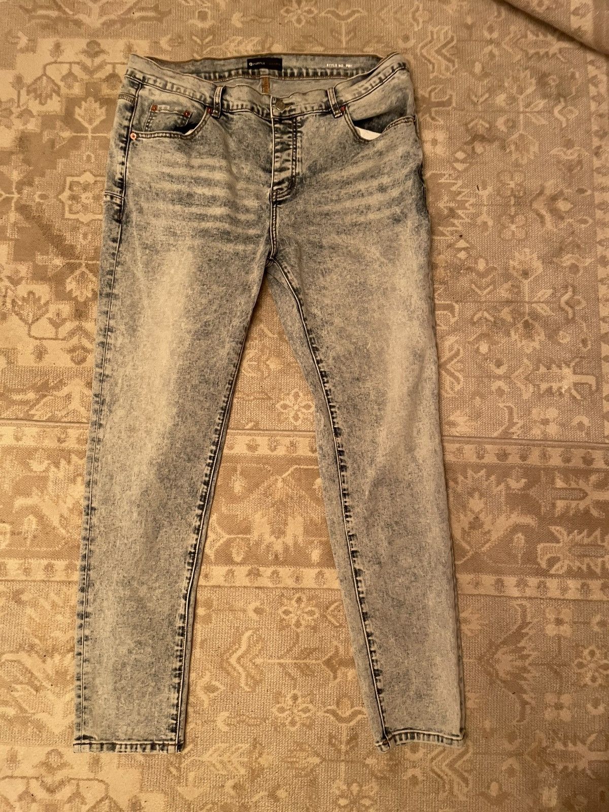 Purple Brand Purple Brand P001 Faded Distressed Skinny Jeans - Size 38 Size US 38 / EU 54 - 1 Thumbnail