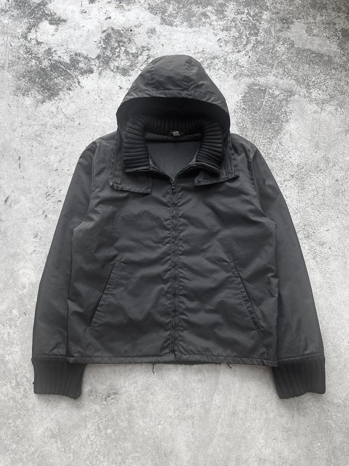 Miu Miu FW1999 Nylon Ribbed Wool Hooded Tech Jacket Size US M / EU 48-50 / 2 - 4 Thumbnail