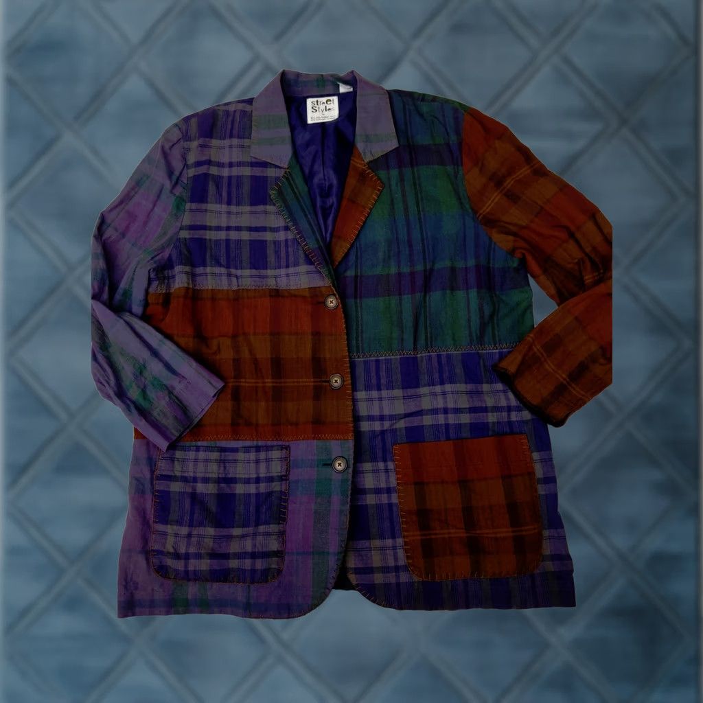 Liz Claiborne Liz Claiborne Shirt Blazer Women Plaid Multicolor 1 Button Long Sleeve Plus Size Fashion Street Styles Size XS / US 0-2 / IT 36-38 - 1 Thumbnail
