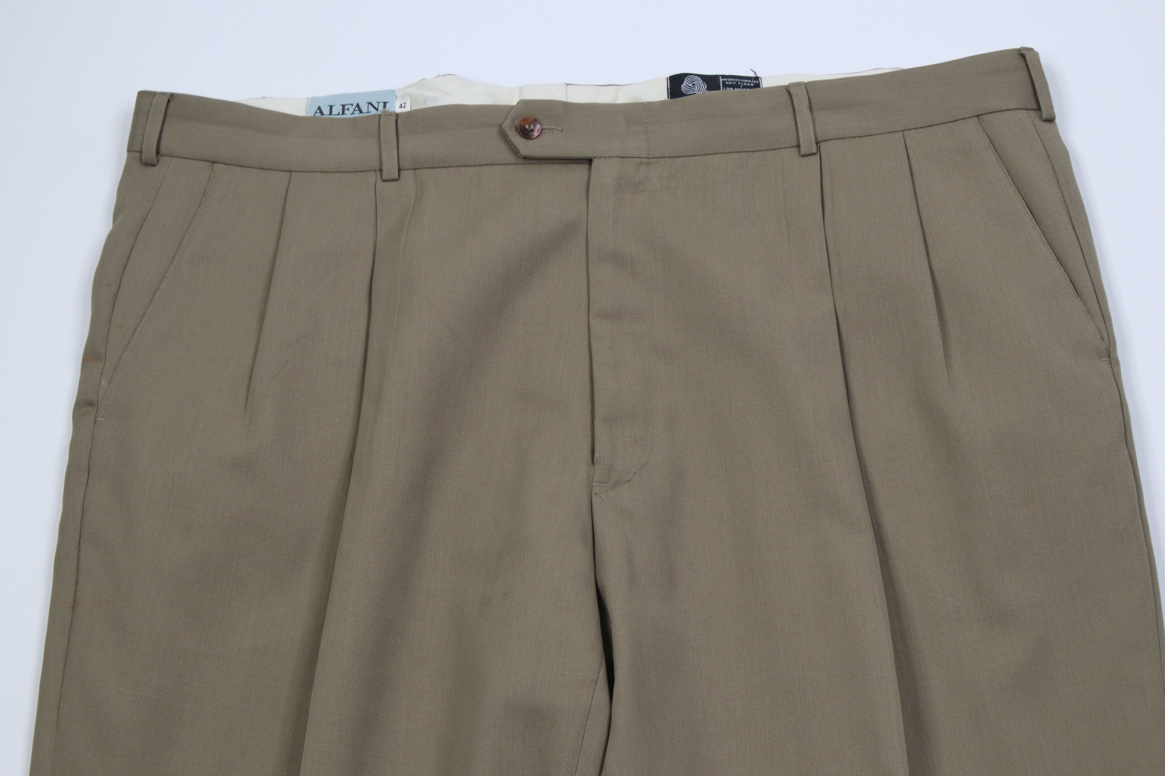 Vintage Vintage 90s Streetwear Wool Knit Wide Leg Chino Pants Beige Size US 42 / EU 58 - 2 Thumbnail