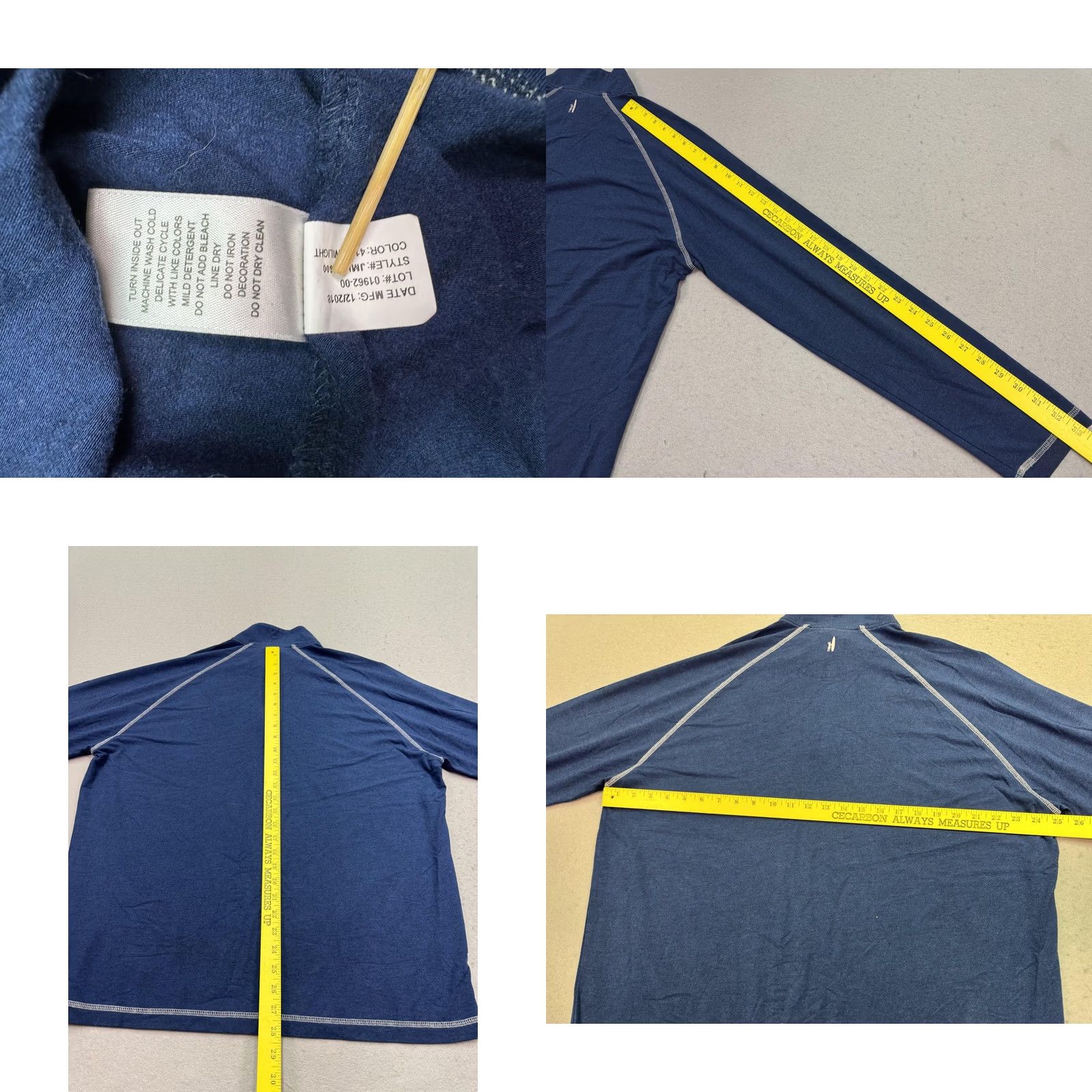 johnnie-O Johnnie-O Sweater Mens XL Blue Bamboo Performance Pullover Quarter Zip Natural Size US XL / EU 56 / 4 - 8 Thumbnail