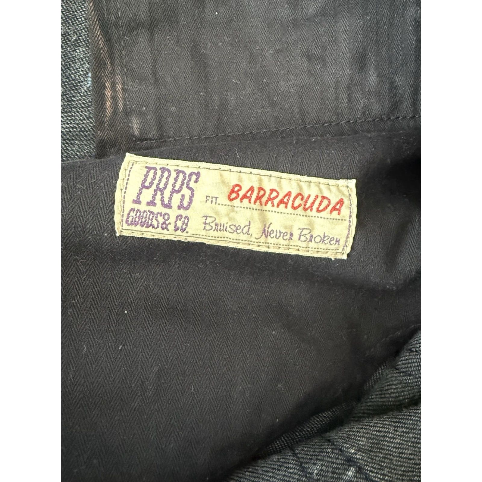 Prps PRPS Jeans Mens 31 Denim Distressed Button Fly 34x28 Black 5-Pocket Straight Band 90s Grunge Logo Shirt Size US 31 - 4 Thumbnail