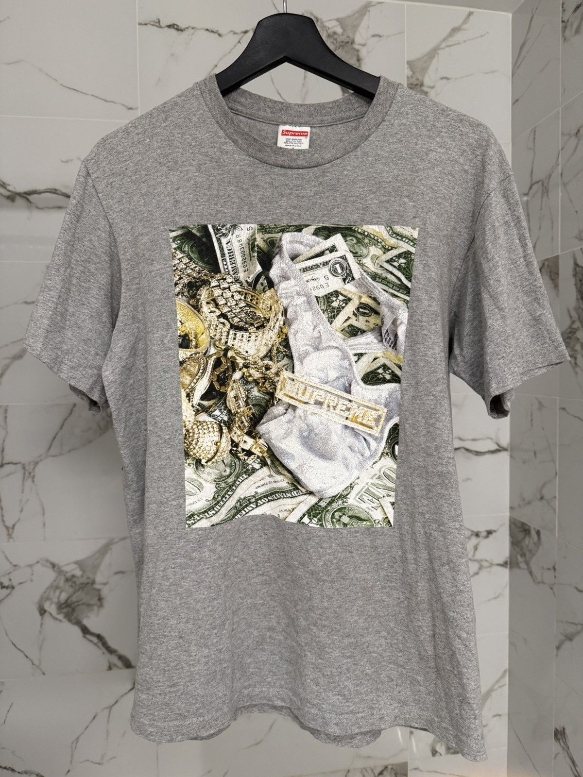 SUPREME® BLING TEE HEATHER GREY (SS20) SIZE S! 💸