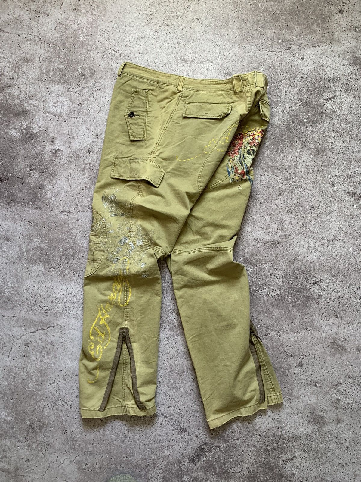 Christian Audigier Rare Ed Hardy Japanese Embroidered Parachute Cargo Pants Size US 38 / EU 54 - 1 Thumbnail