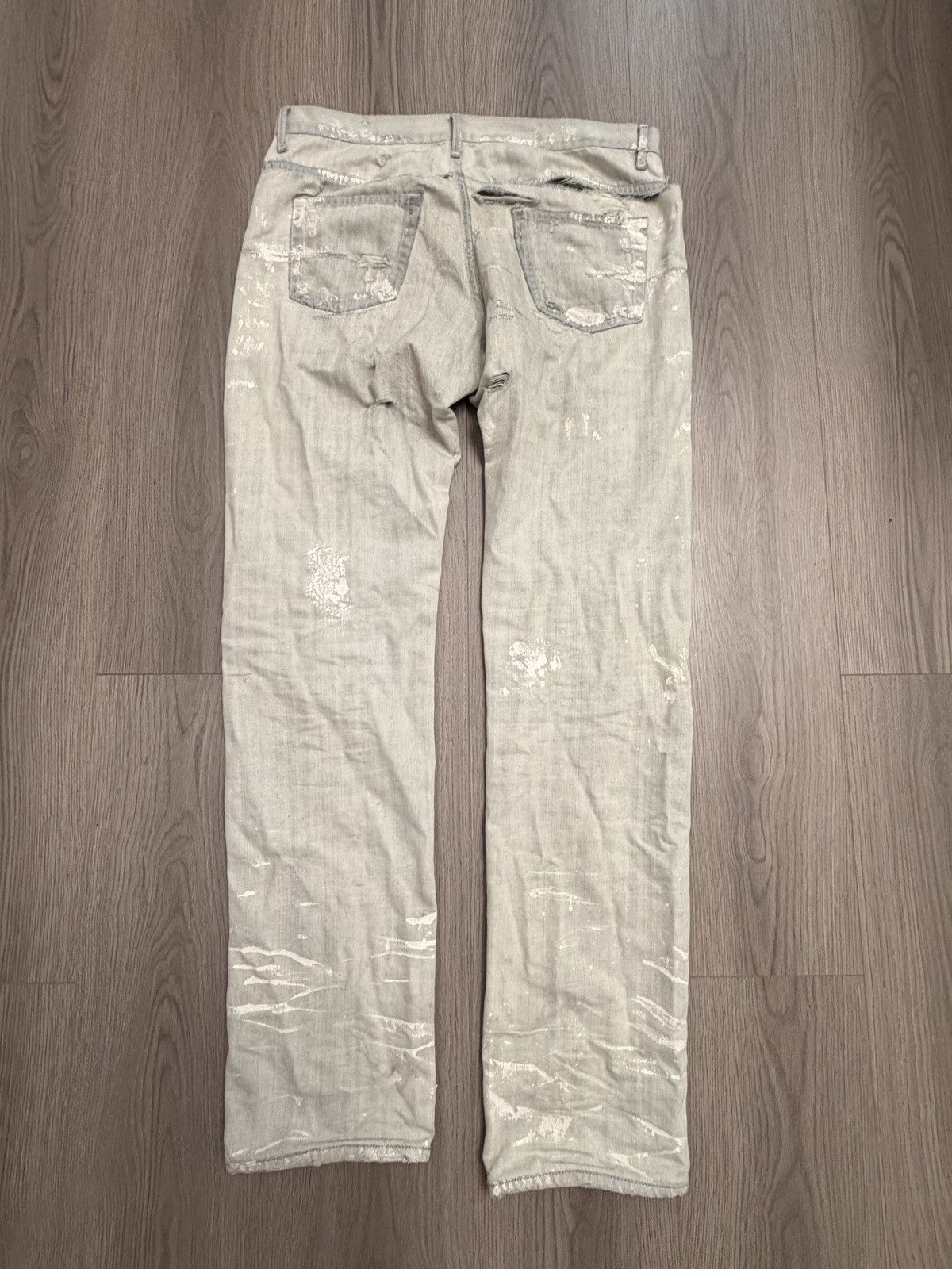Dior Dior × Hedi Slimane Dior Homme white paint splatter jeans Size US 34 / EU 50 - 2 Thumbnail