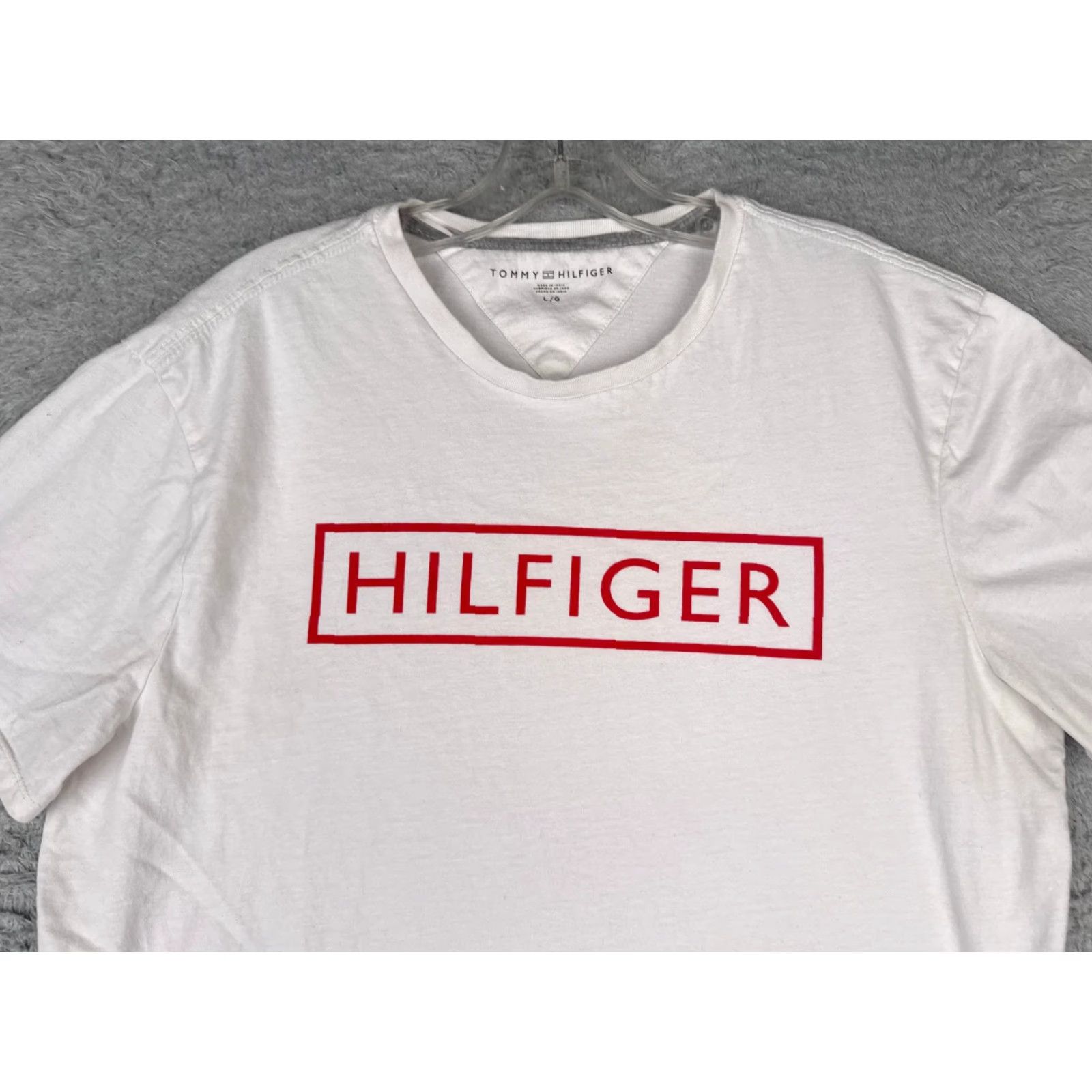 Tommy Hilfiger Tommy Hilfiger Shirt Adult Large White Crew Neck Slim Fit Spellout Logo T-Shirt Mens Size US L / EU 52-54 / 3 - 4 Thumbnail
