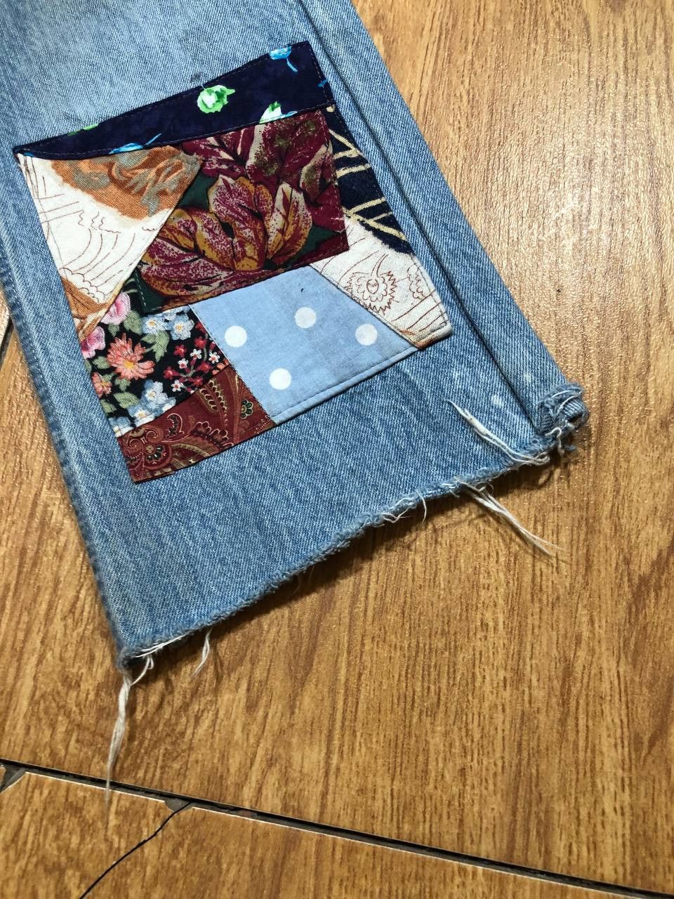 Levi's Vintage 60's Levis 501 Jeans Patchwork Flare Blue Jeans Size 30" / US 8 / IT 44 - 18 Thumbnail