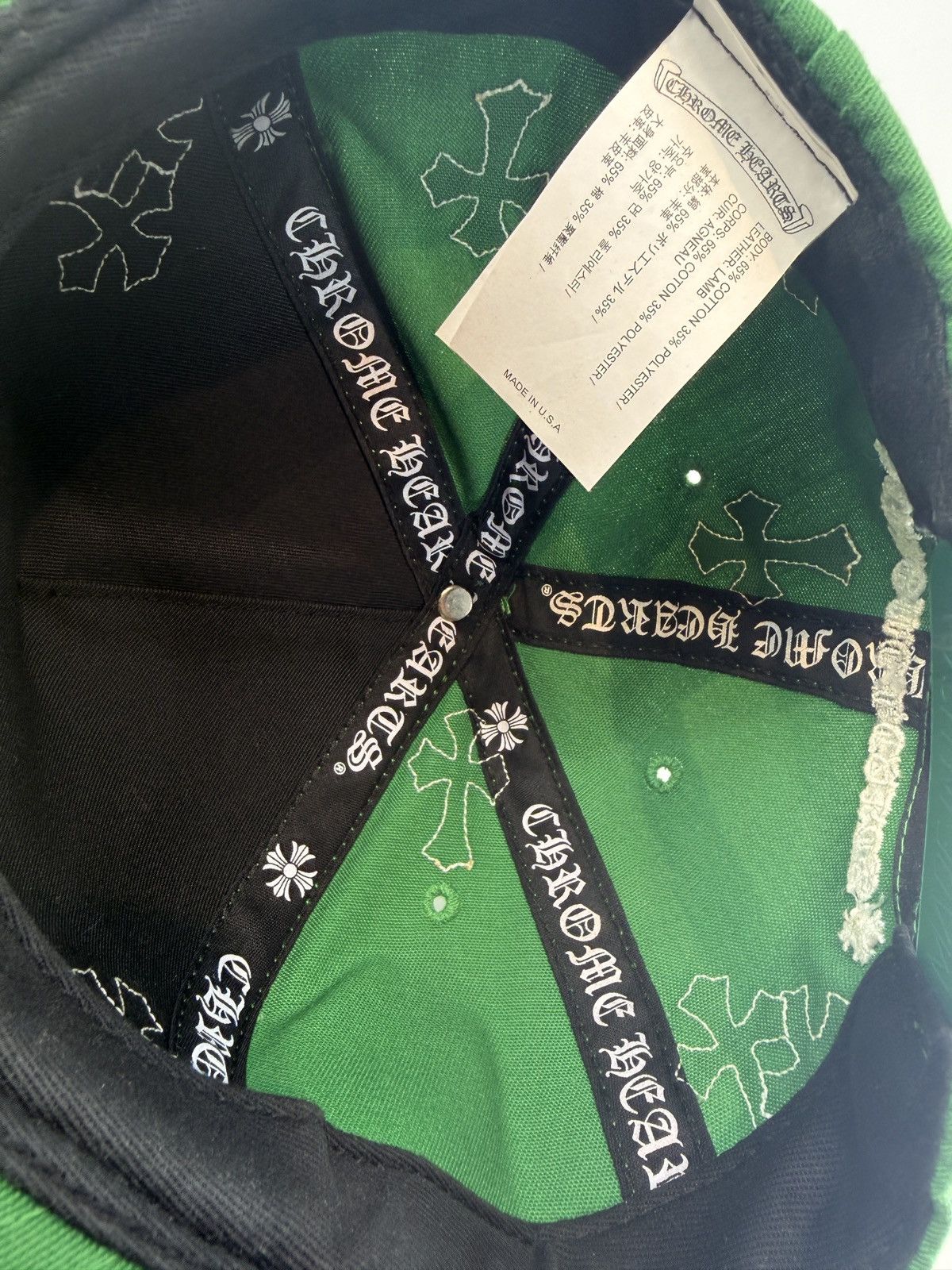 Chrome Hearts Chrome Hearts Cross Patch Hat Green White Size ONE SIZE - 6 Thumbnail