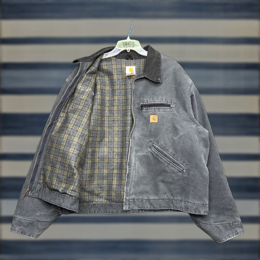 Carhartt VINTAGE Carhartt Detroit Jacket Mens XL Reg J97 PTL Zip Faded Workwear Gray/♦ 90s USA J97 PTL Bomber Jacket Mens XL Regular Size US XL / EU 56 / 4 - 1 Thumbnail
