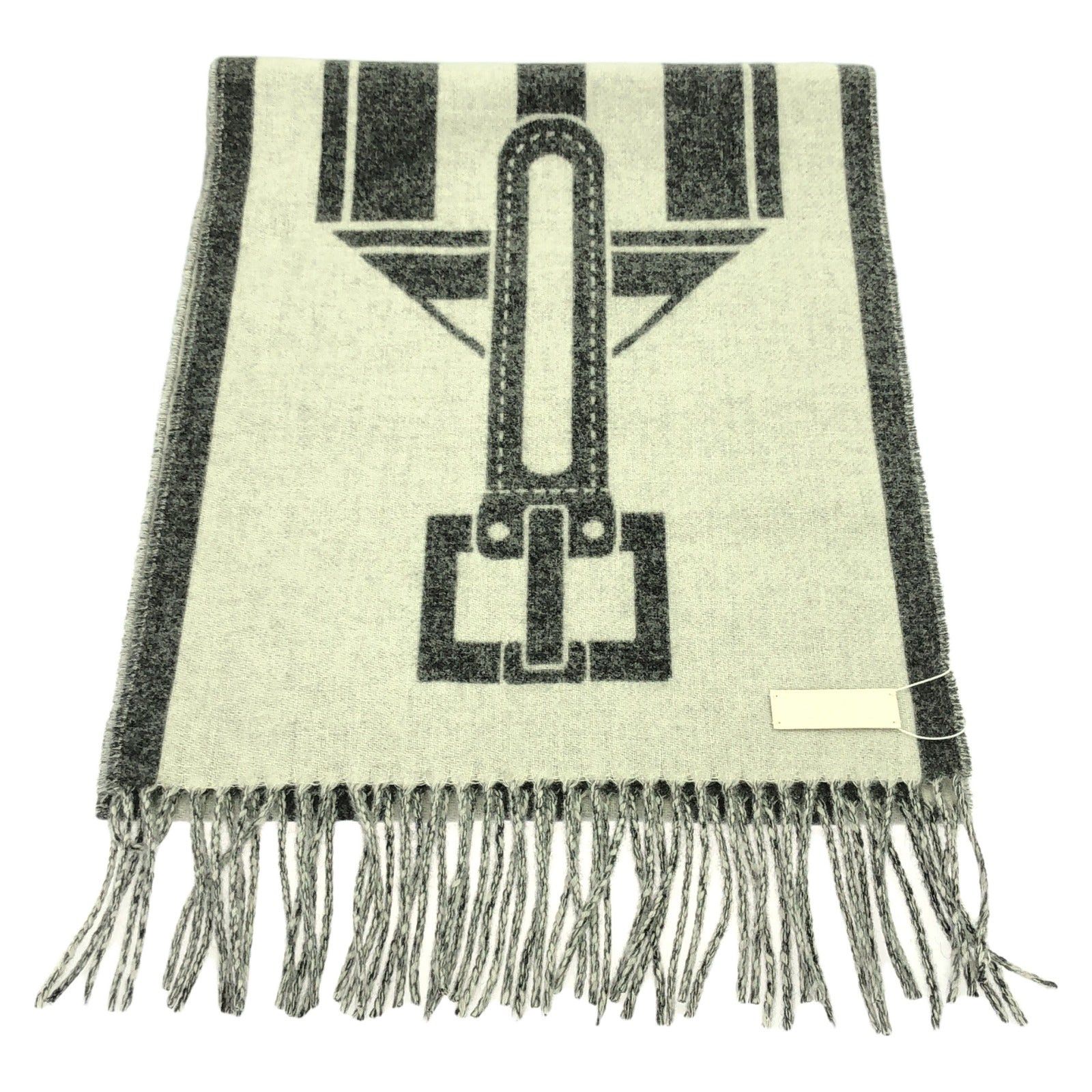 Hermes Hermes Cashmere Scarf ”Sangle” Gray Size ONE SIZE - 1 Thumbnail