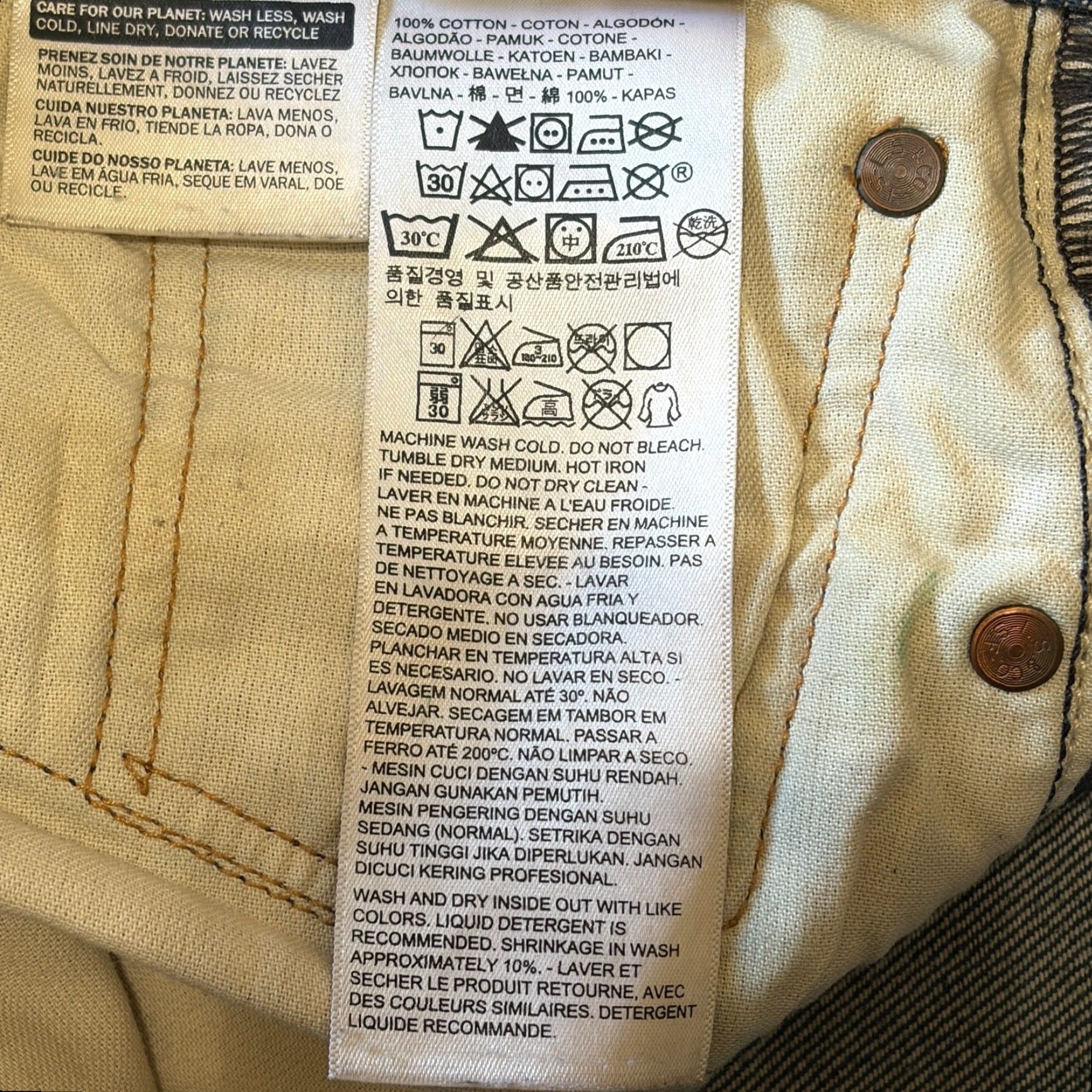Levi's Levi's 501 Jeans Mens 36 x 30 Regular Straight Denim Blue Shrink-To-Fit Button Fly 5-Pocket Size US 36 / EU 52 - 6 Thumbnail