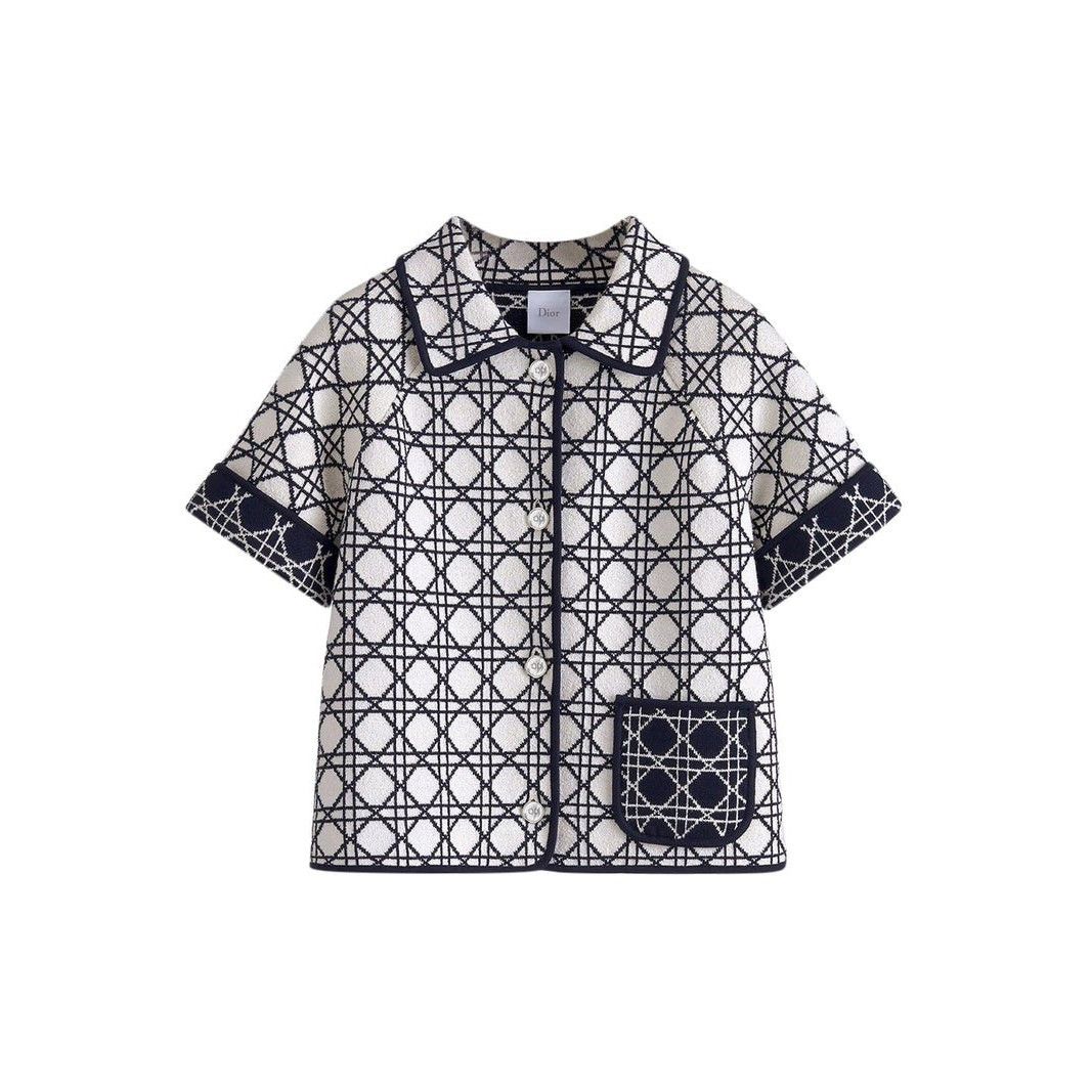 Dior DIOR $3500 Macrocannage Short-Sleeved Jacket New & Authentic Size M / US 6-8 / IT 42-44 - 1 Preview