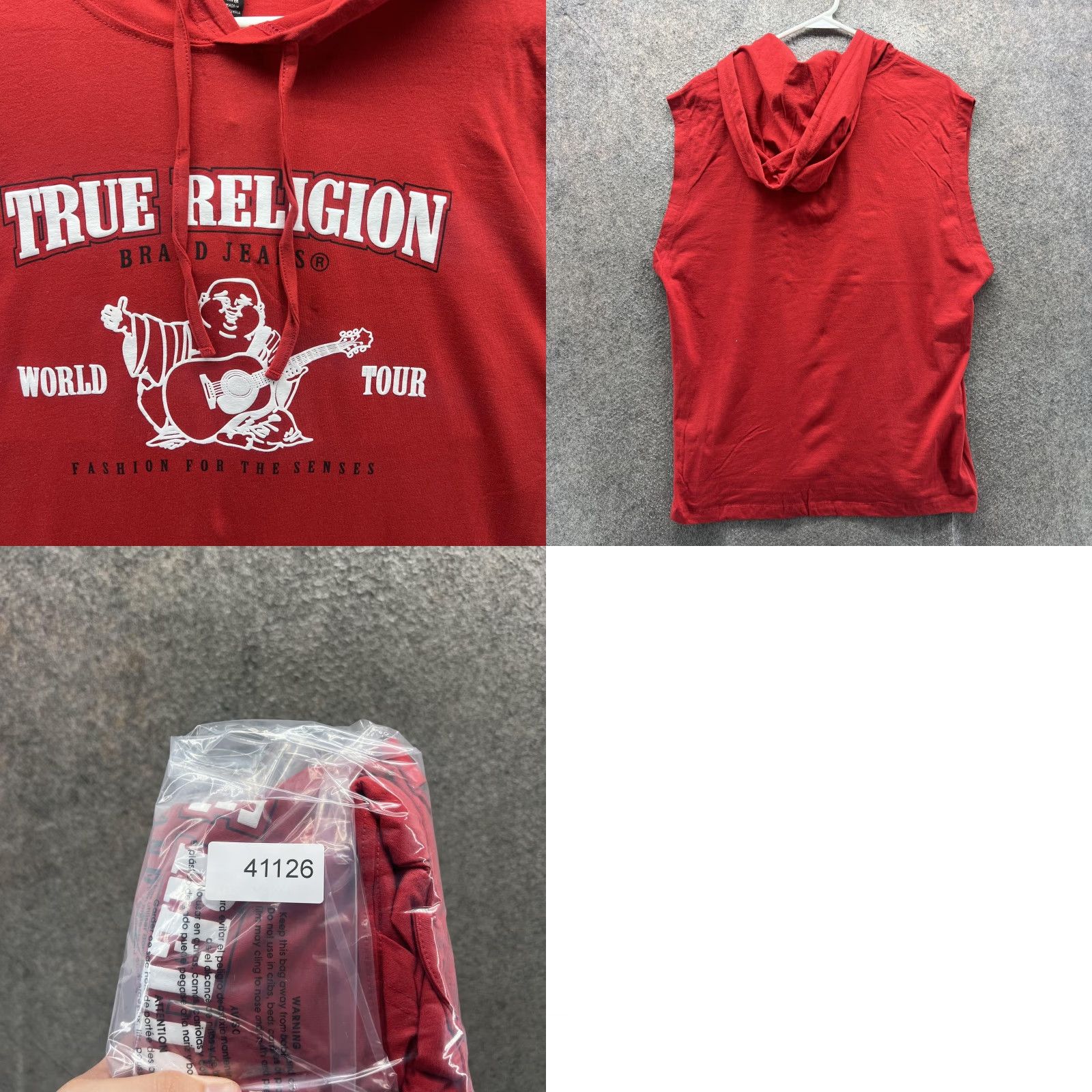 True Religion True Religion Hoodie Mens M Red Sleeveless Graphic Pullover Tank Shirt Size US M / EU 48-50 / 2 - 8 Thumbnail