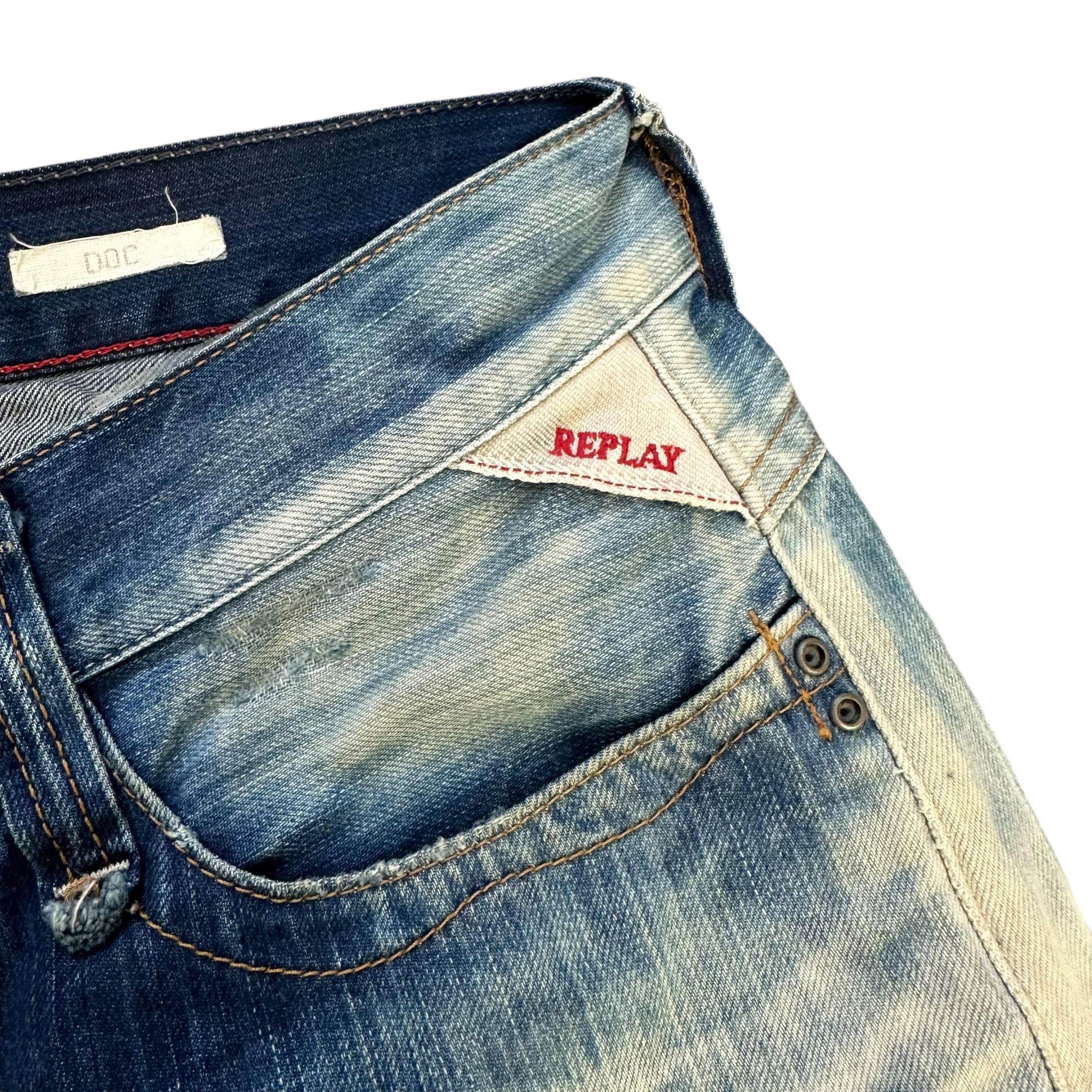 Replay REPLAY R81 Asolo Italy Trashed Washed Denim Pant #A58-1330 Size US 30 / EU 46 - 3 Thumbnail