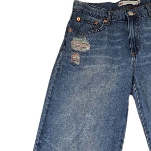 Levi's Levi's Jeans Womens 16 Wide Leg 100% Cotton Distressed 90s Y2K Blue Size 38" / US 16 / IT 52 - 3 Thumbnail