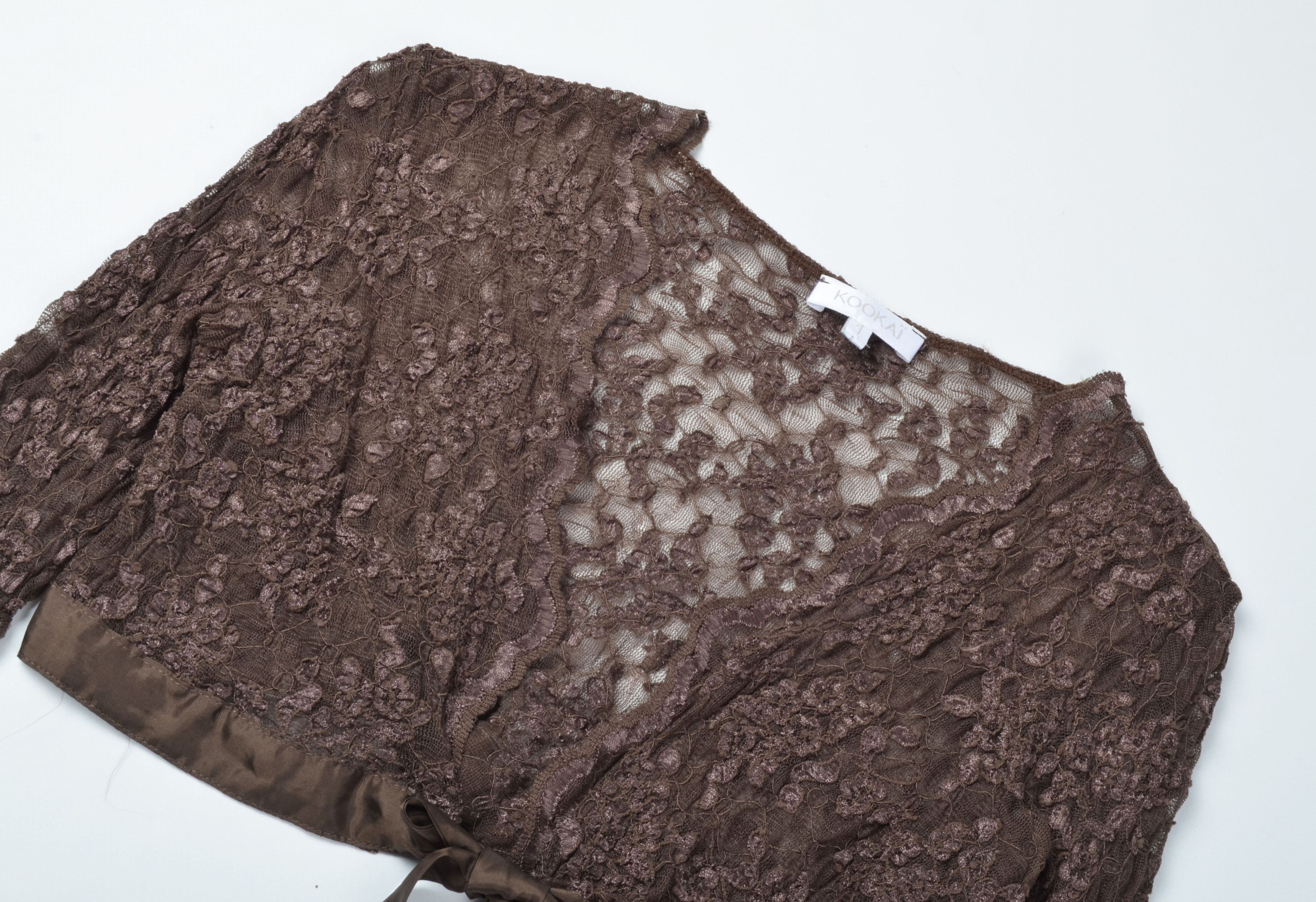 Designer Vintage Kookai Y2K French Lace Cropped Fairy Bolero Top Size S / US 4 / IT 40 - 5 Thumbnail