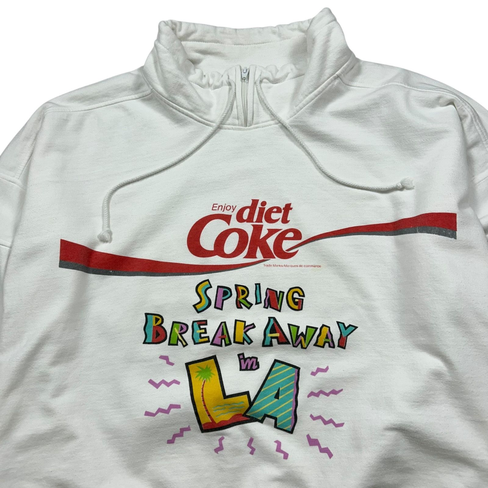 Coca Cola RARE VTG 80s 90s DIET COKE SPRING BREAK IN LA ZIP SWEATSHIRT Size US XL / EU 56 / 4 - 2 Thumbnail