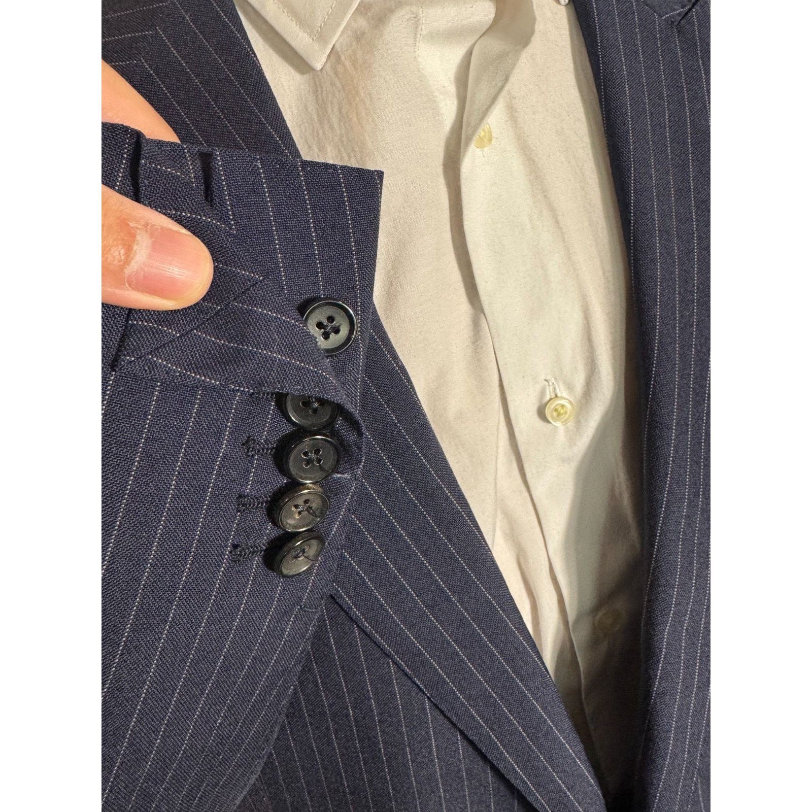 Tom Ford Tom Ford Navy Striped Peak Lapel 2pc Suit O'Connor 52R 42R Size 44R - 14 Thumbnail