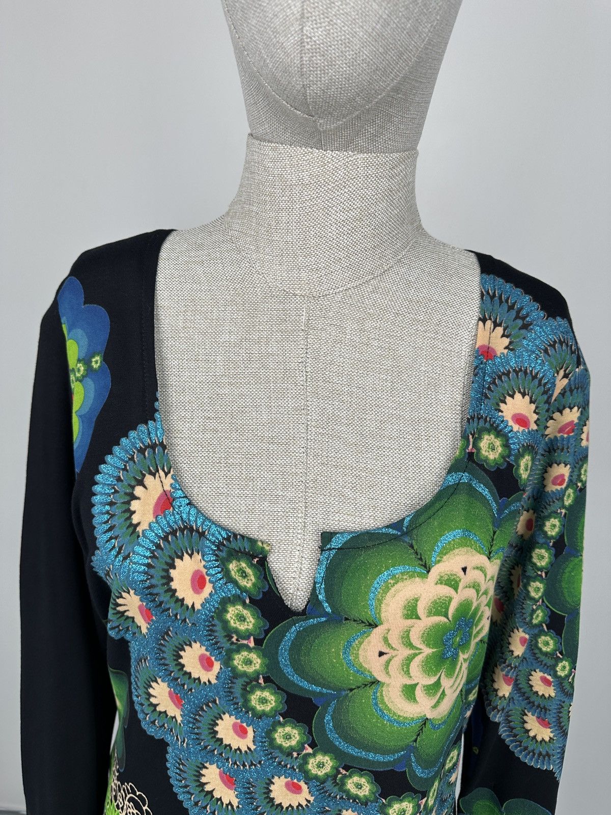 Desigual DESIGUAL Floral Print Long Sleeve Dress 100% Viscose size L Size L / US 10 / IT 46 - 12 Thumbnail
