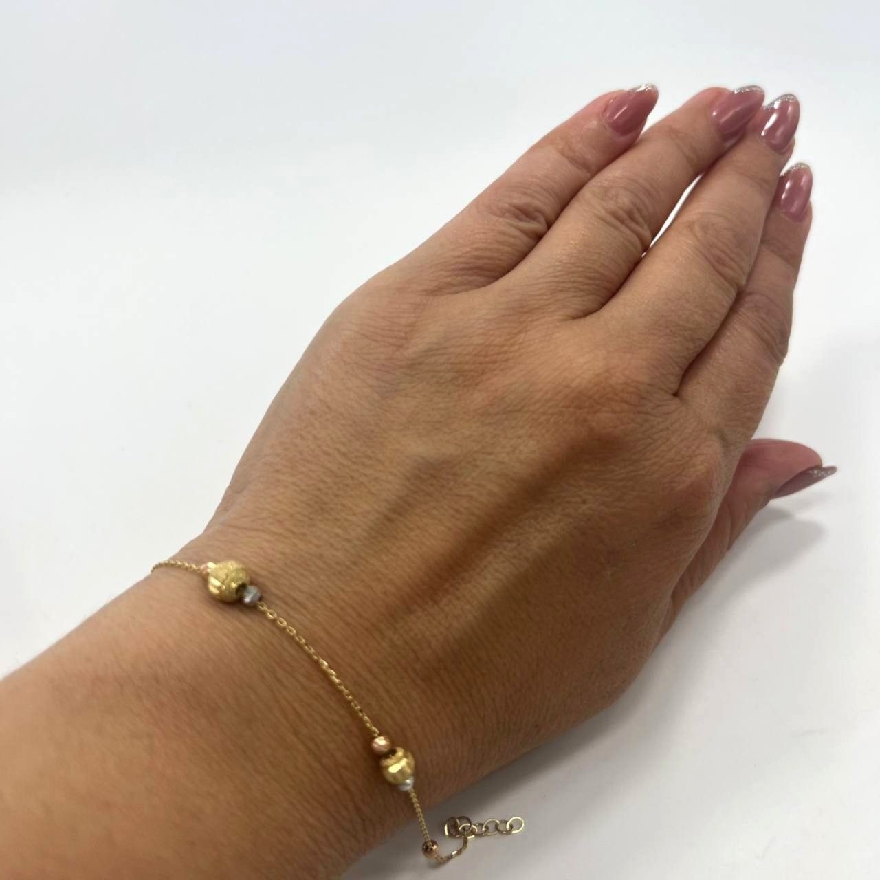 Other 14K tri-color gold bead bracelet in white rose yellow tonelo Size ONE SIZE - 5 Thumbnail