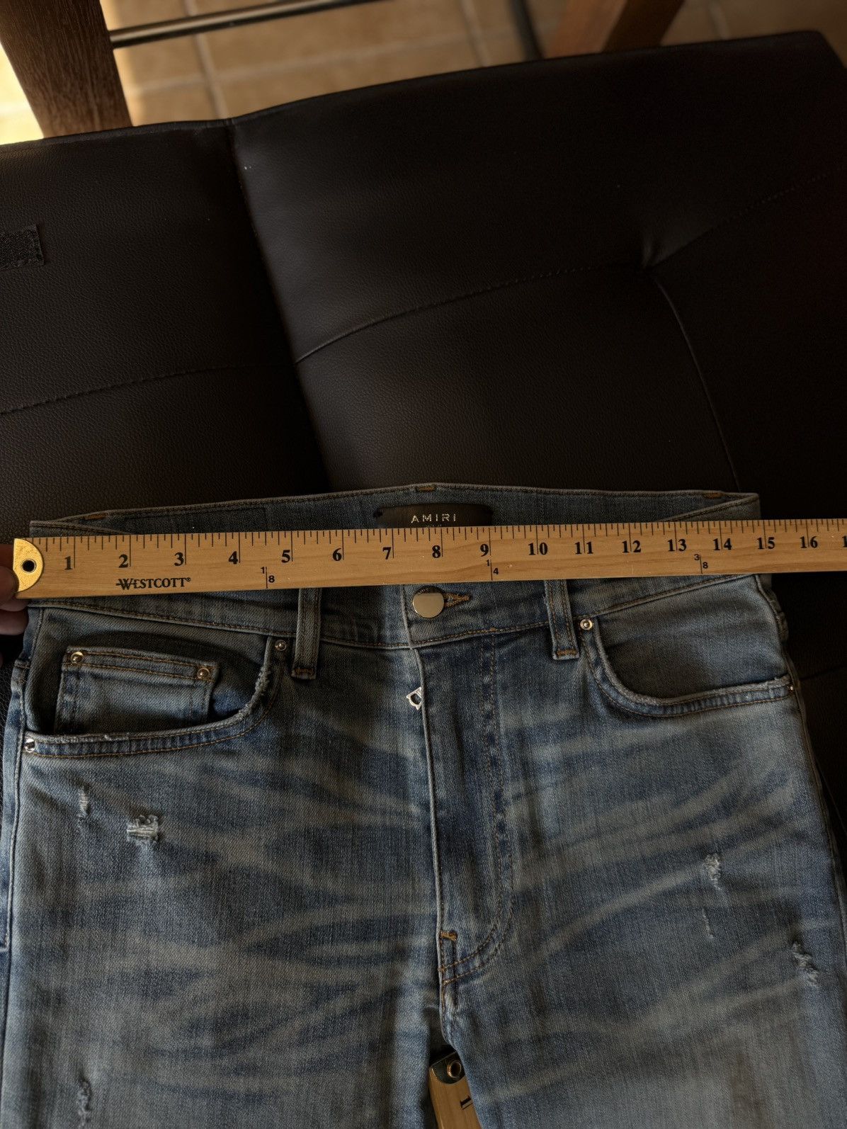 Amiri Amiri Blue Jeans Sparkle Glitter Patch Size 31 Flawless 🧼 Size US 31 - 17 Thumbnail